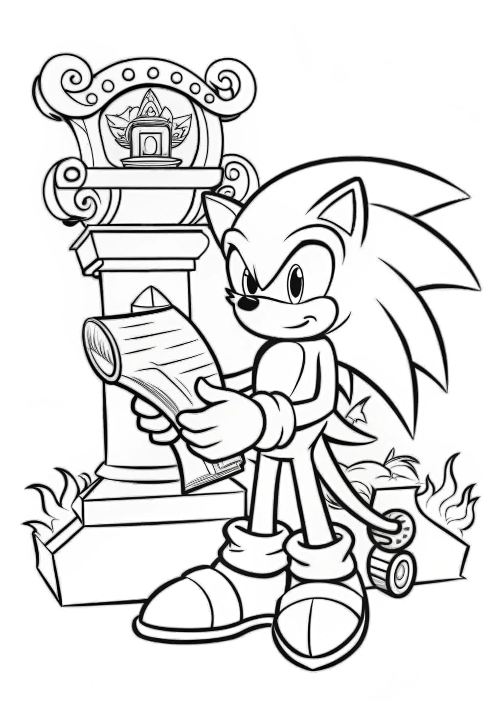 Bold Sonic And The Secret Scrolls Coloring Picture