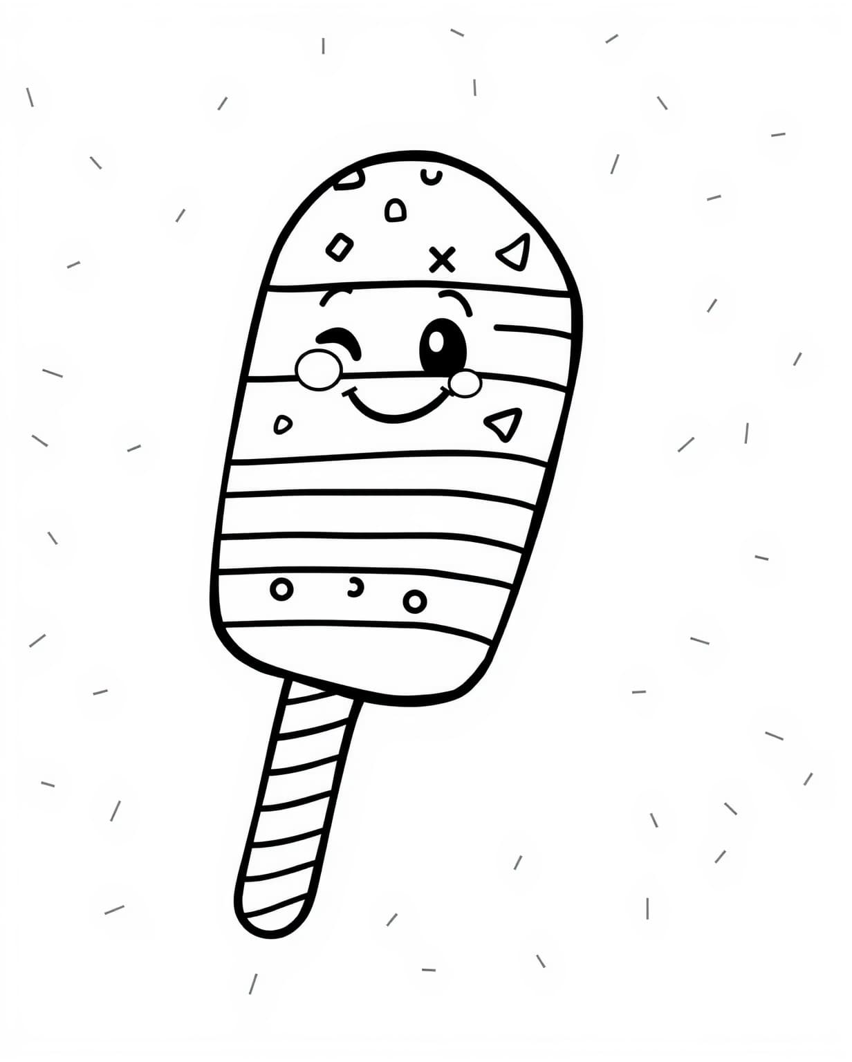 Cute Popsicle Coloring Page for All Ages