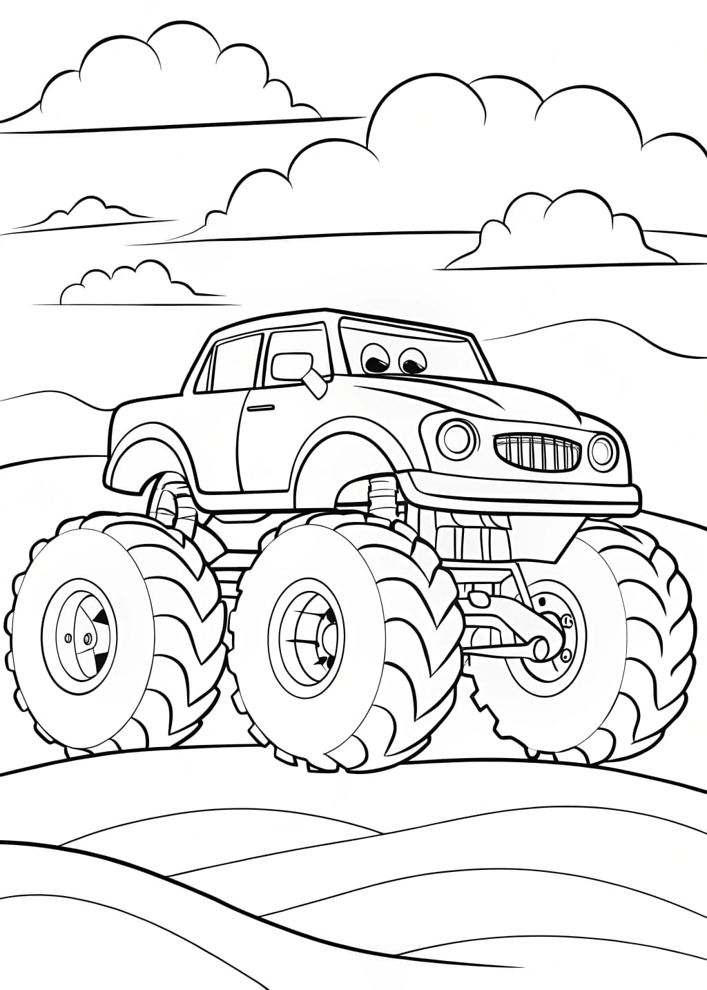 Desert Dune Monster Truck Coloring Page
