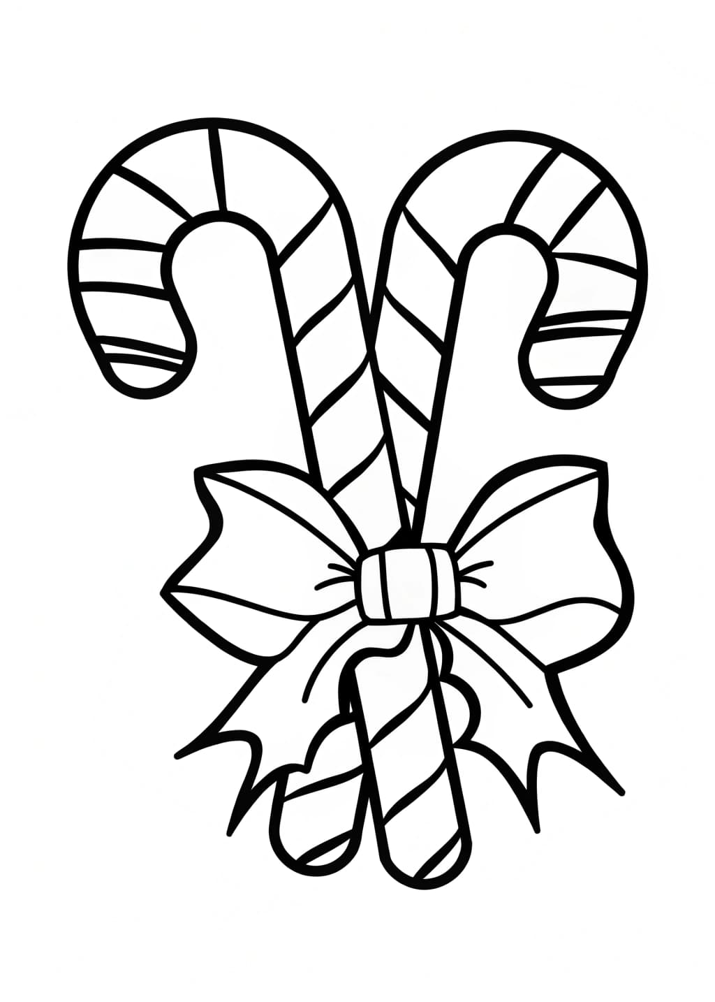 Easy Candy Cane Coloring Page For Kids