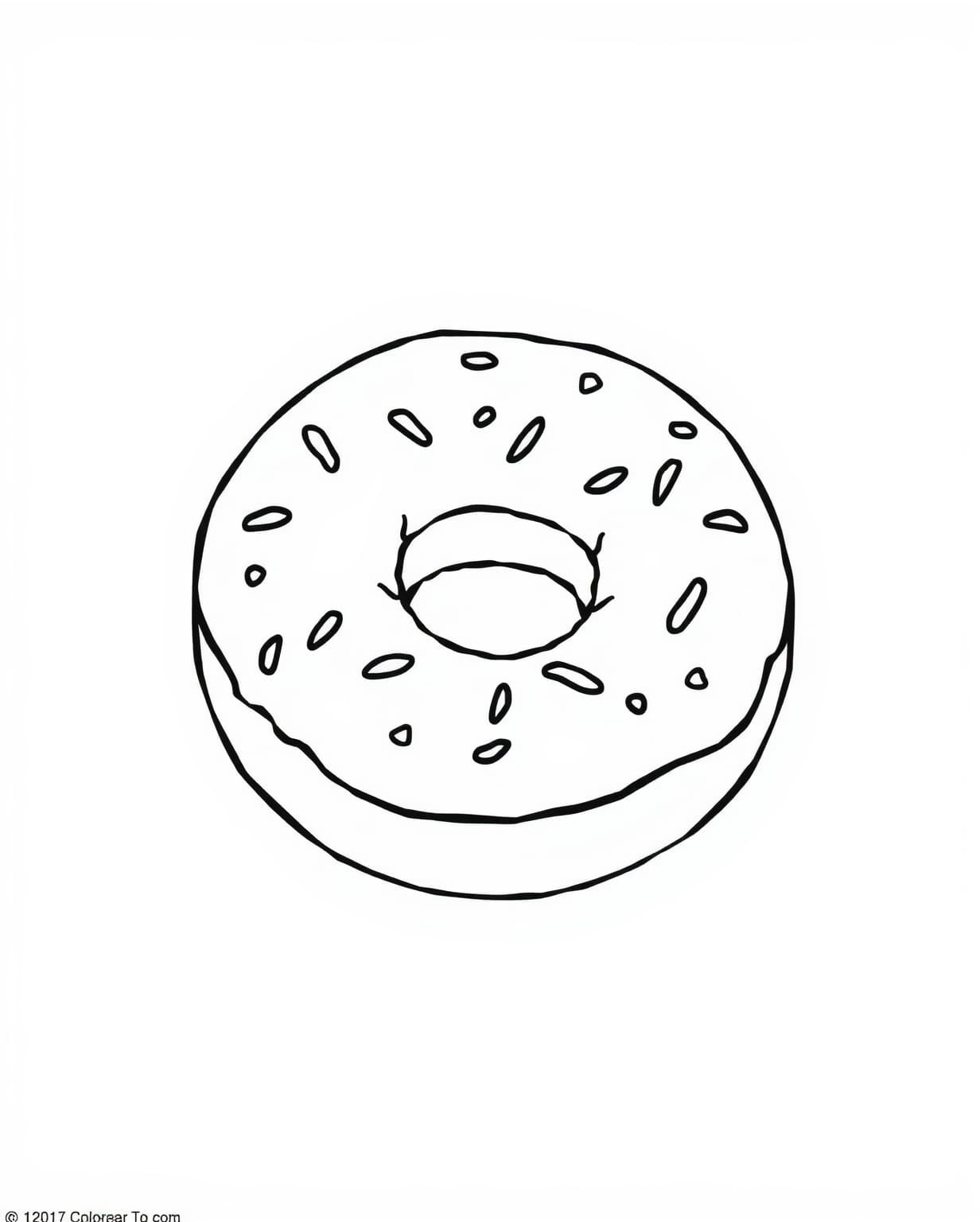 Easy Donut Coloring Page for Kids and Beginners