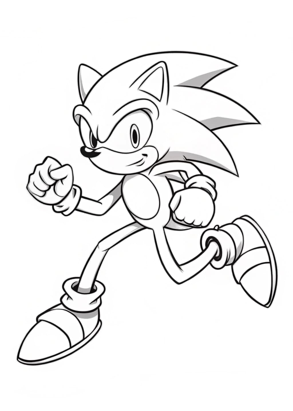 Easy Sonic Running Coloring Page With No Background