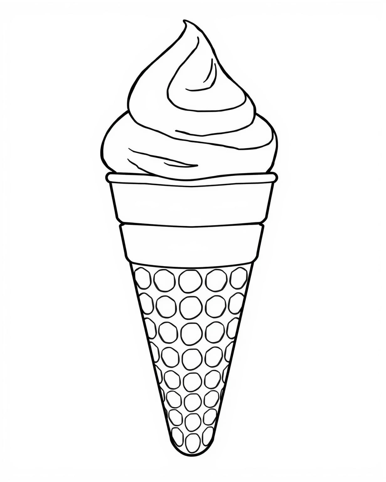 Empty Ice Cream Cone Coloring Page for Creative Fun