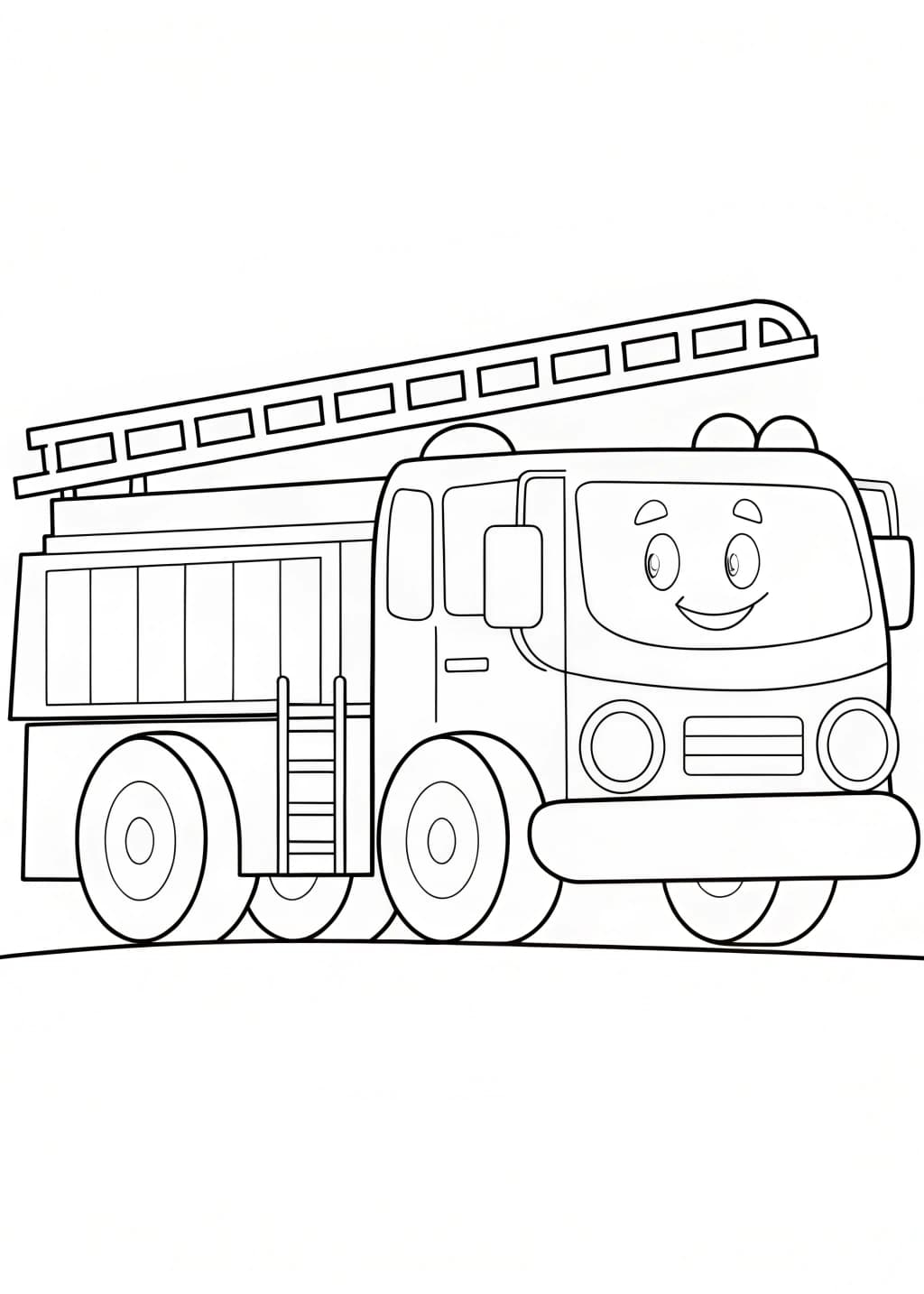Fire Truck Coloring Page For Preschoolers