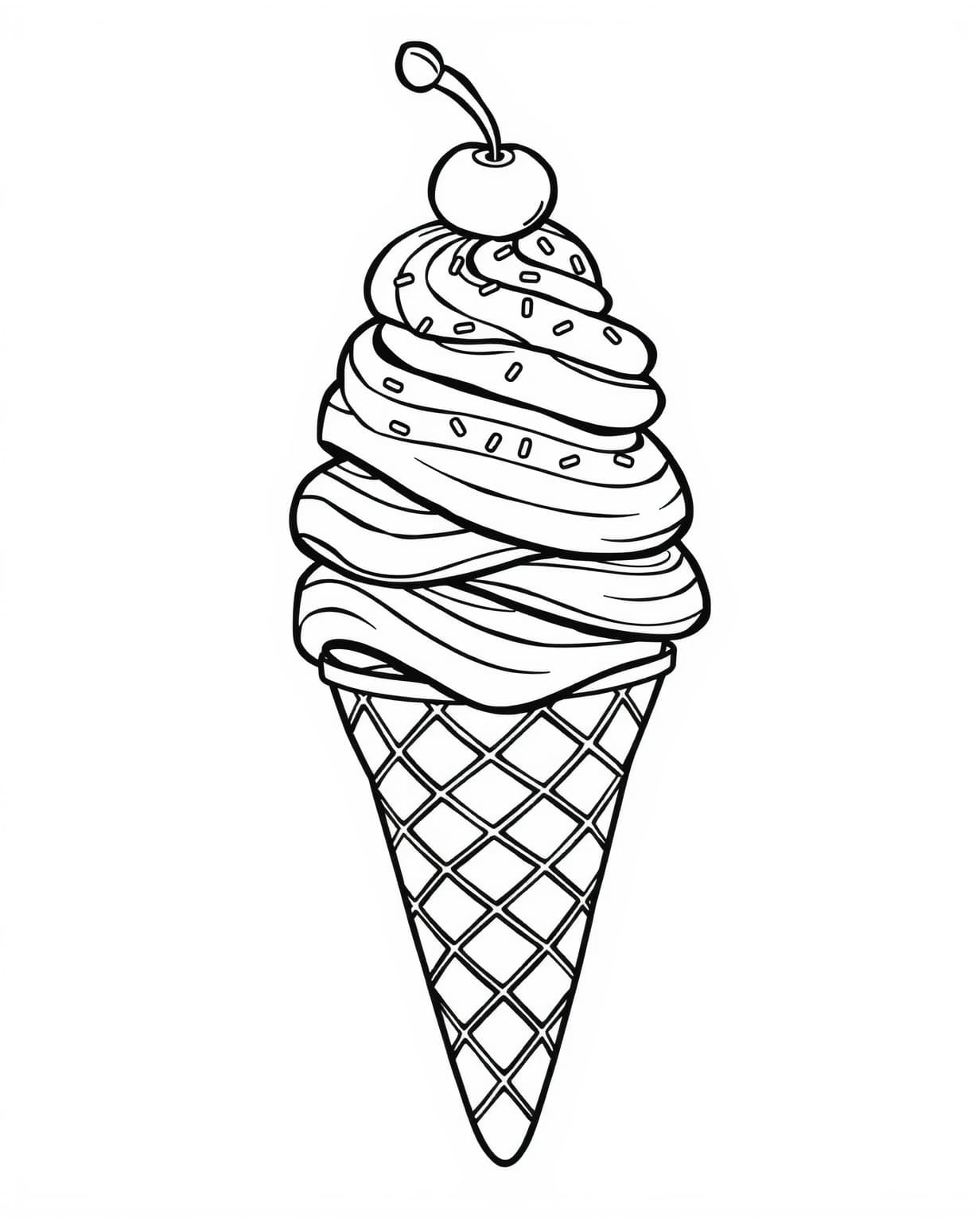 Fun Cream Coloring Page for Ice Cream Lovers