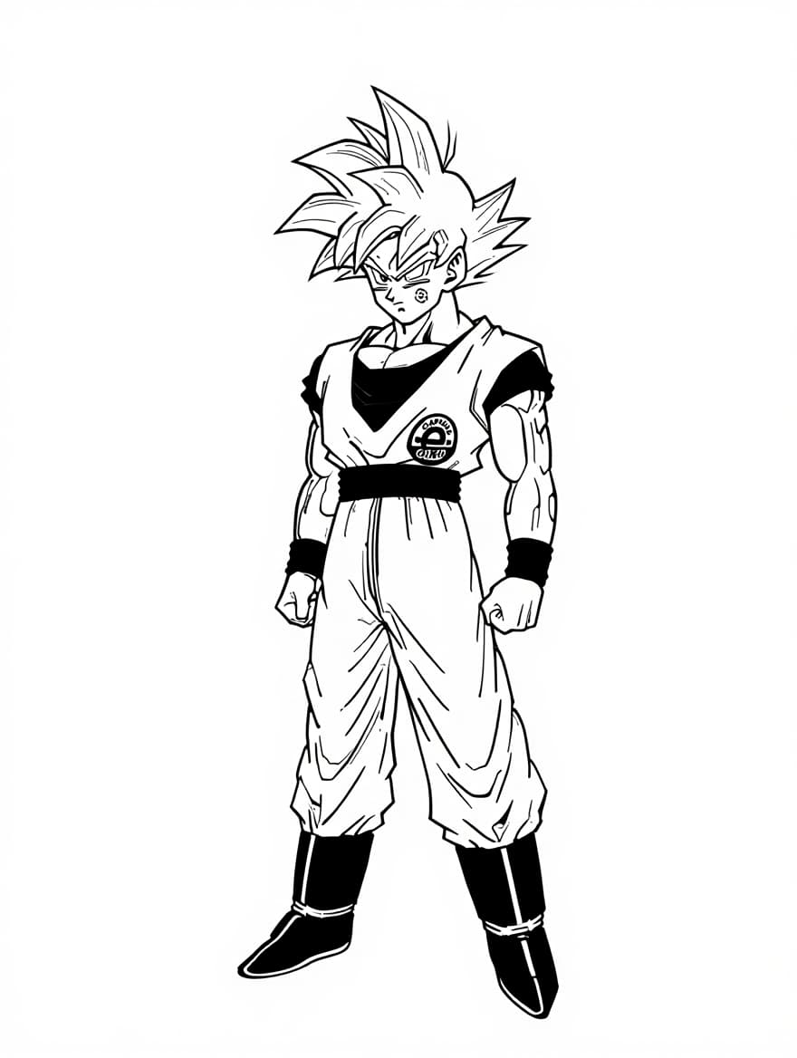 Goku In Capsule Corp Uniform Coloring Picture