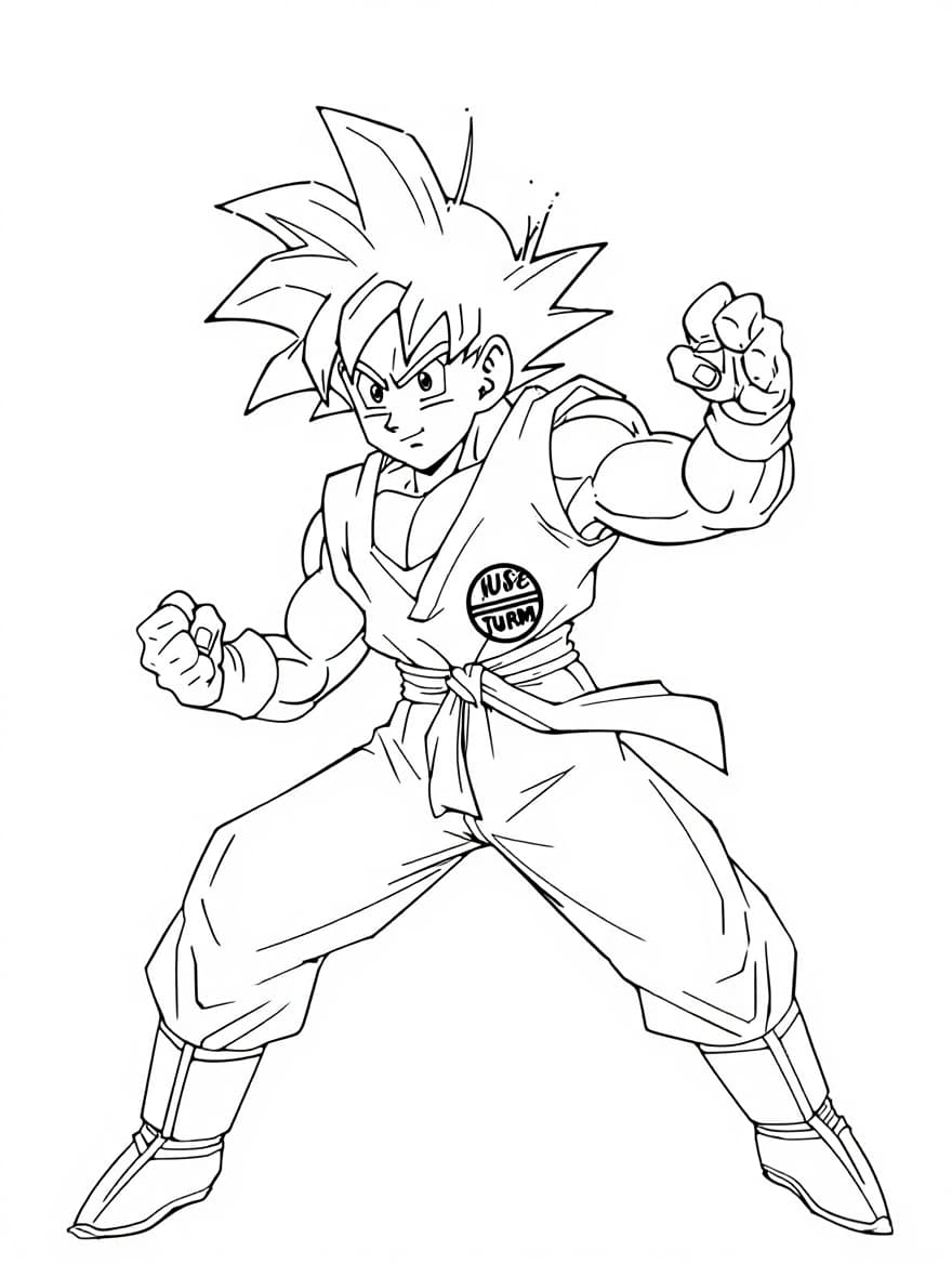 Goku In Dragon Ball Tournament Coloring Sheet