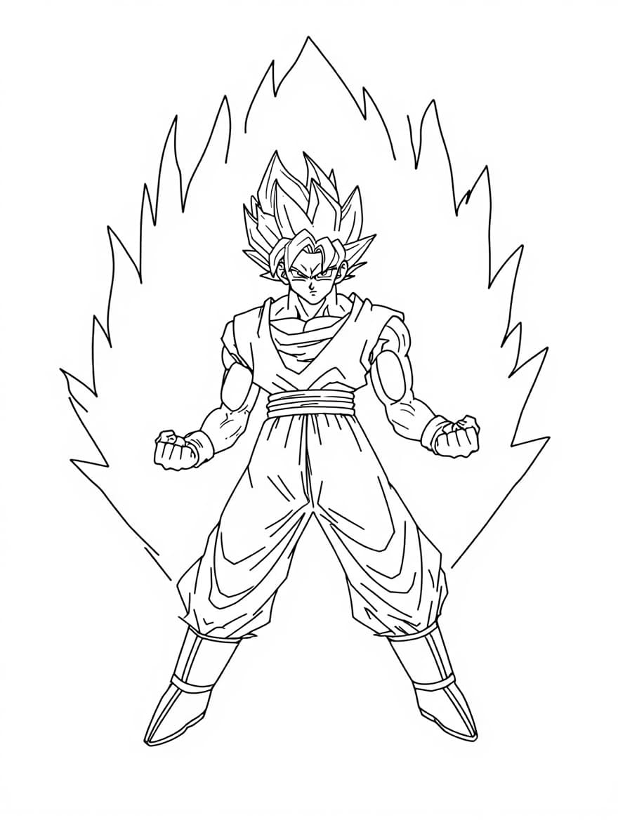 Goku Super Saiyan God Mode Coloring Sheet
