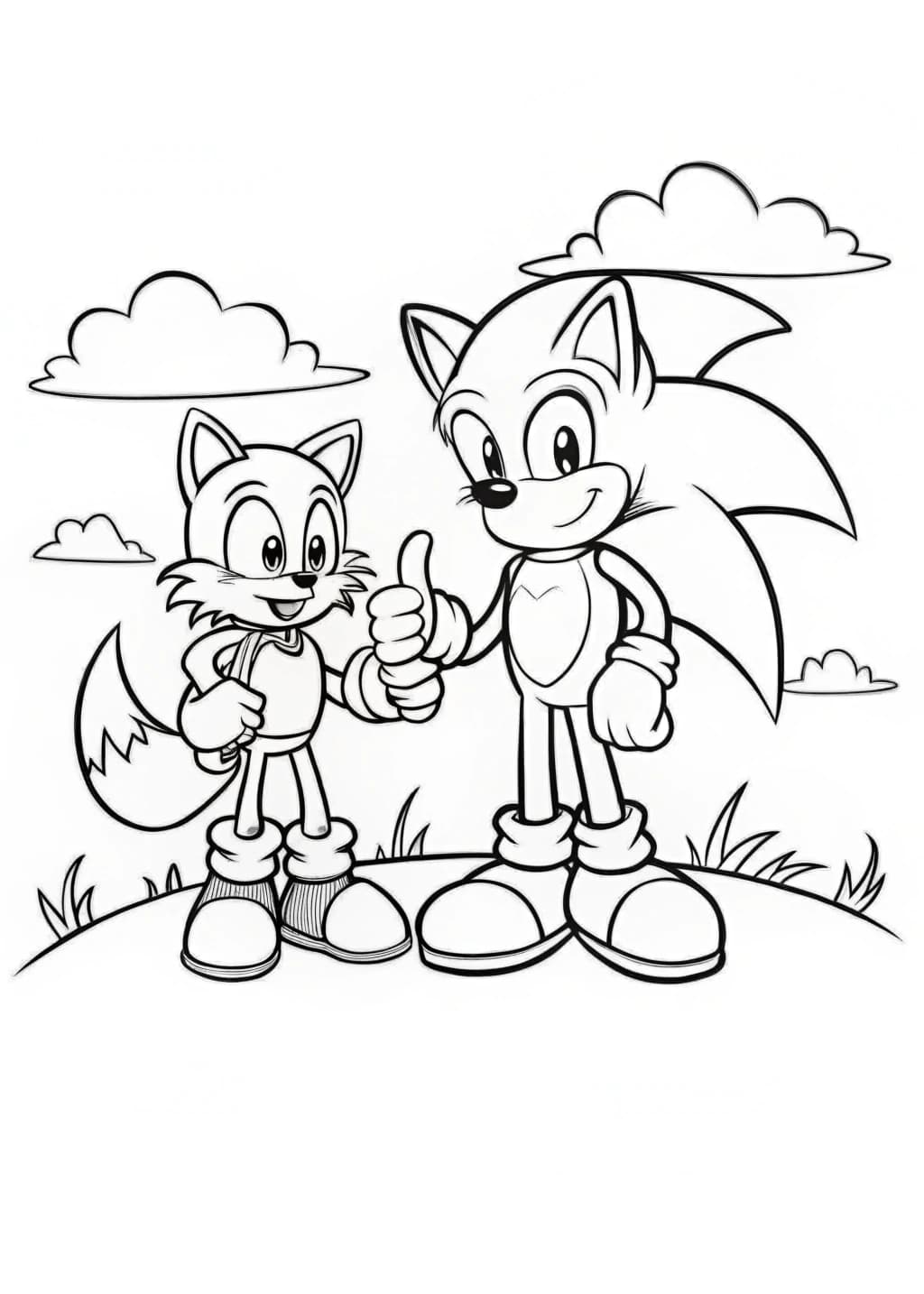 Heartwarming Sonic And Tails Coloring Picture