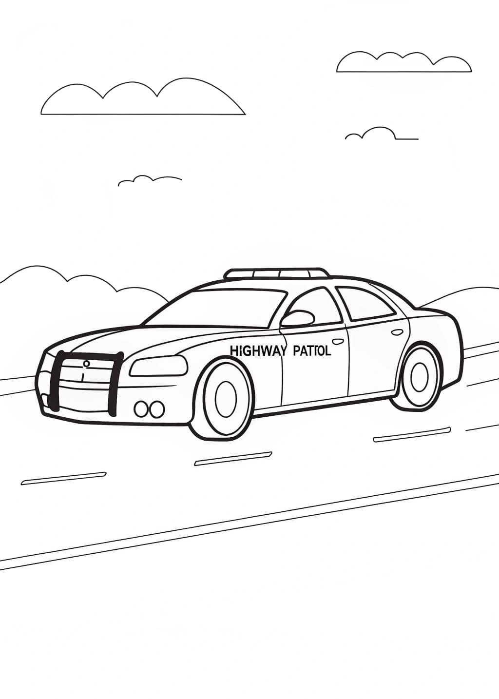 Highway Patrol Police Car Coloring Page