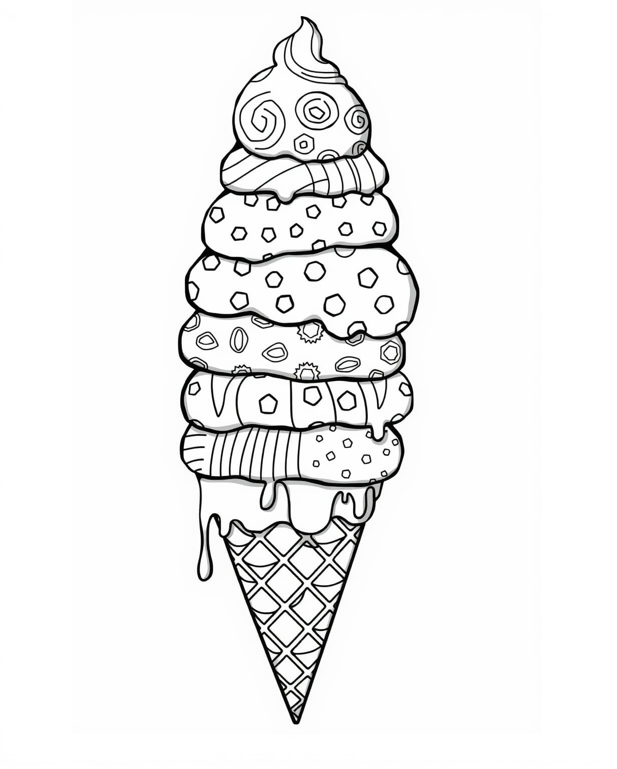 Ice Cream Cone Coloring Page for Creative Fun