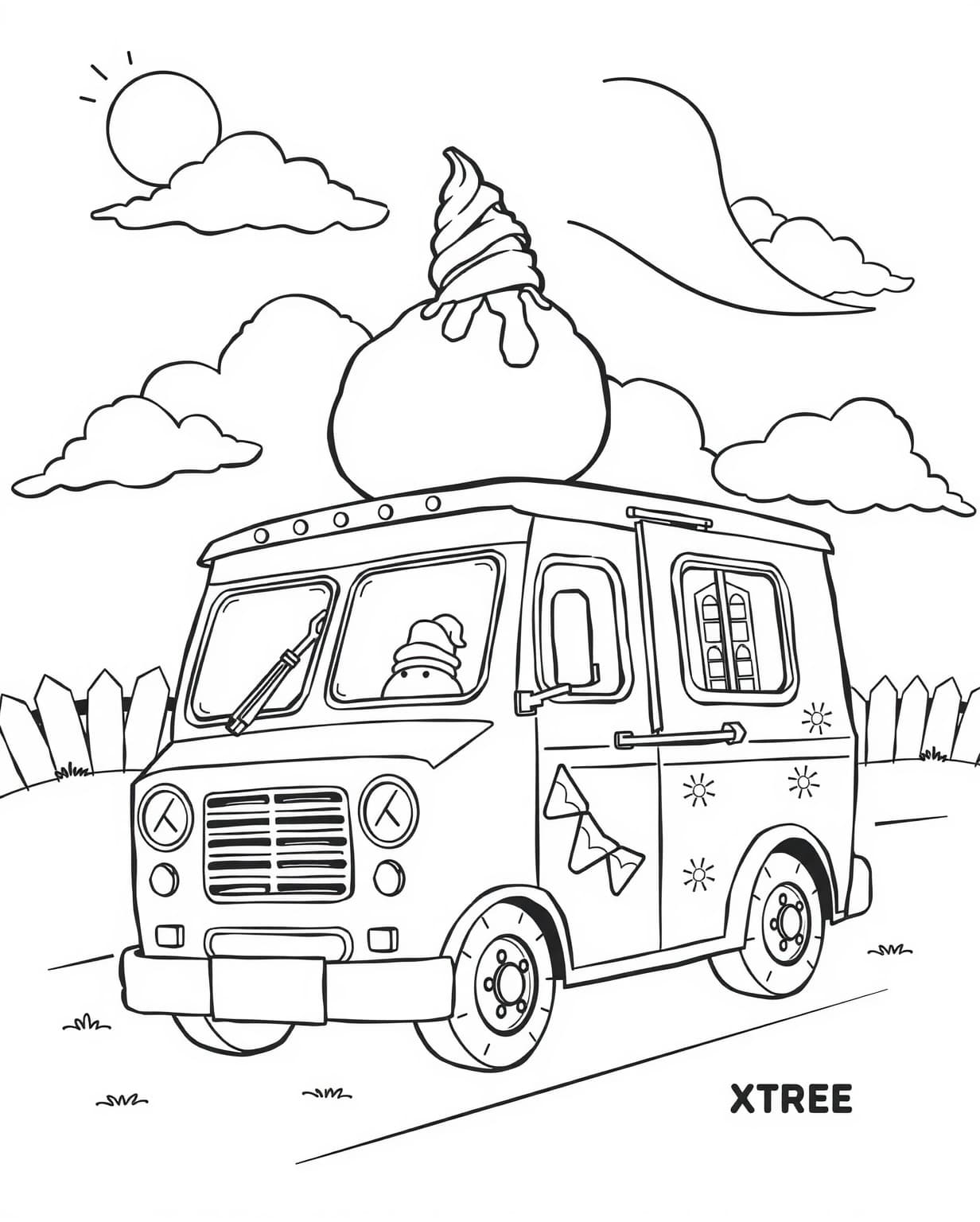 Ice Cream Truck Coloring Page for Creative Fun