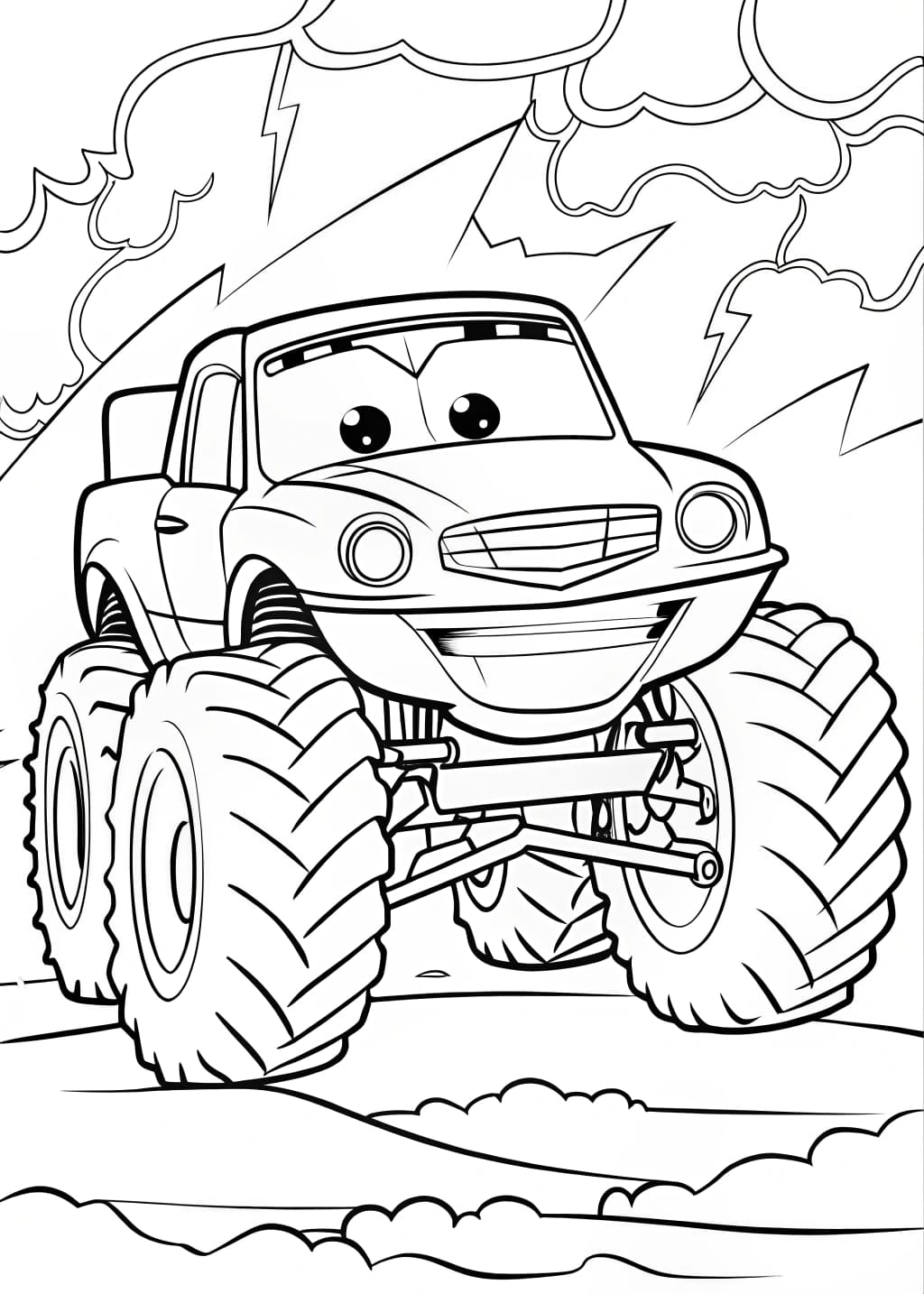 Lightning McQueen Monster Truck Coloring Page