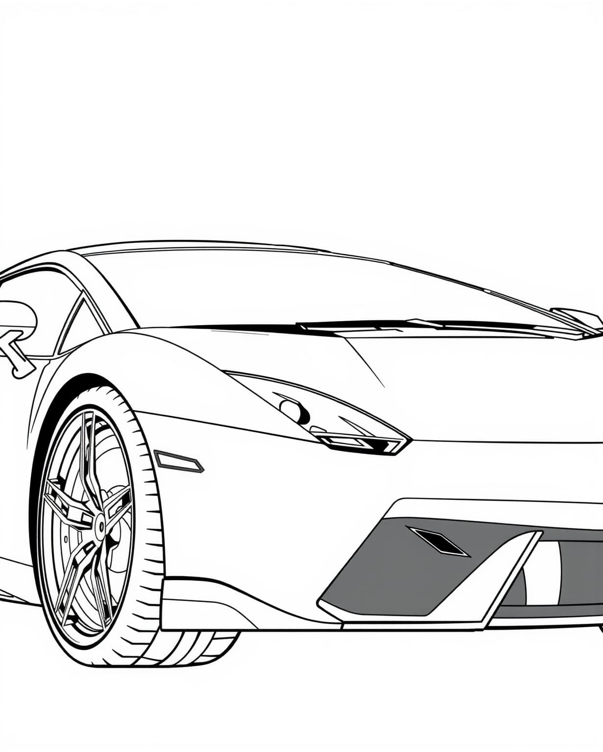 Luxury Sports Car Side View Coloring Page