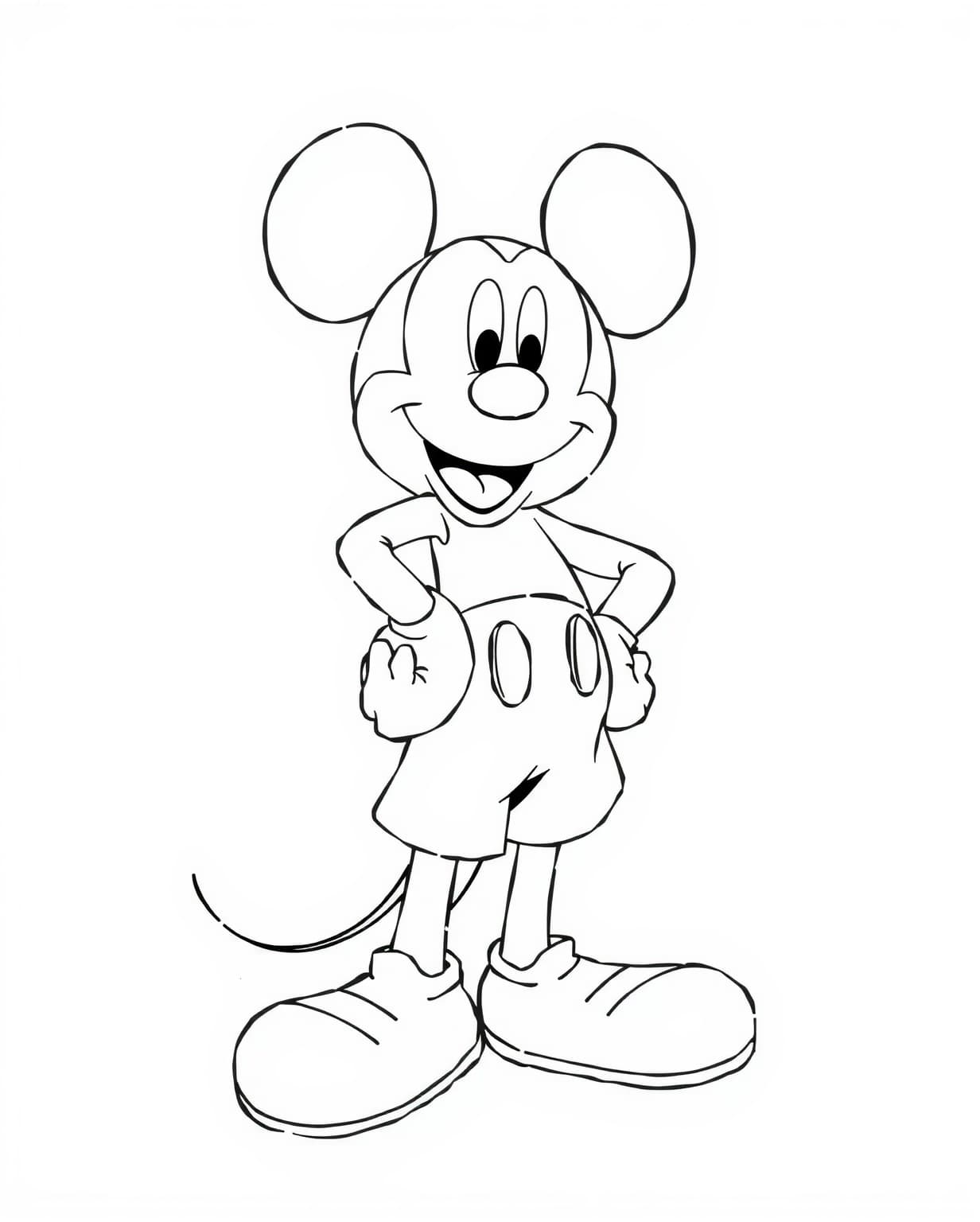 Mickey Mouse Standing with Hands on Hips Coloring Page