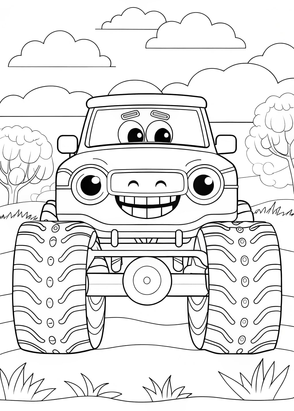 Monster Truck Coloring Page For Toddlers
