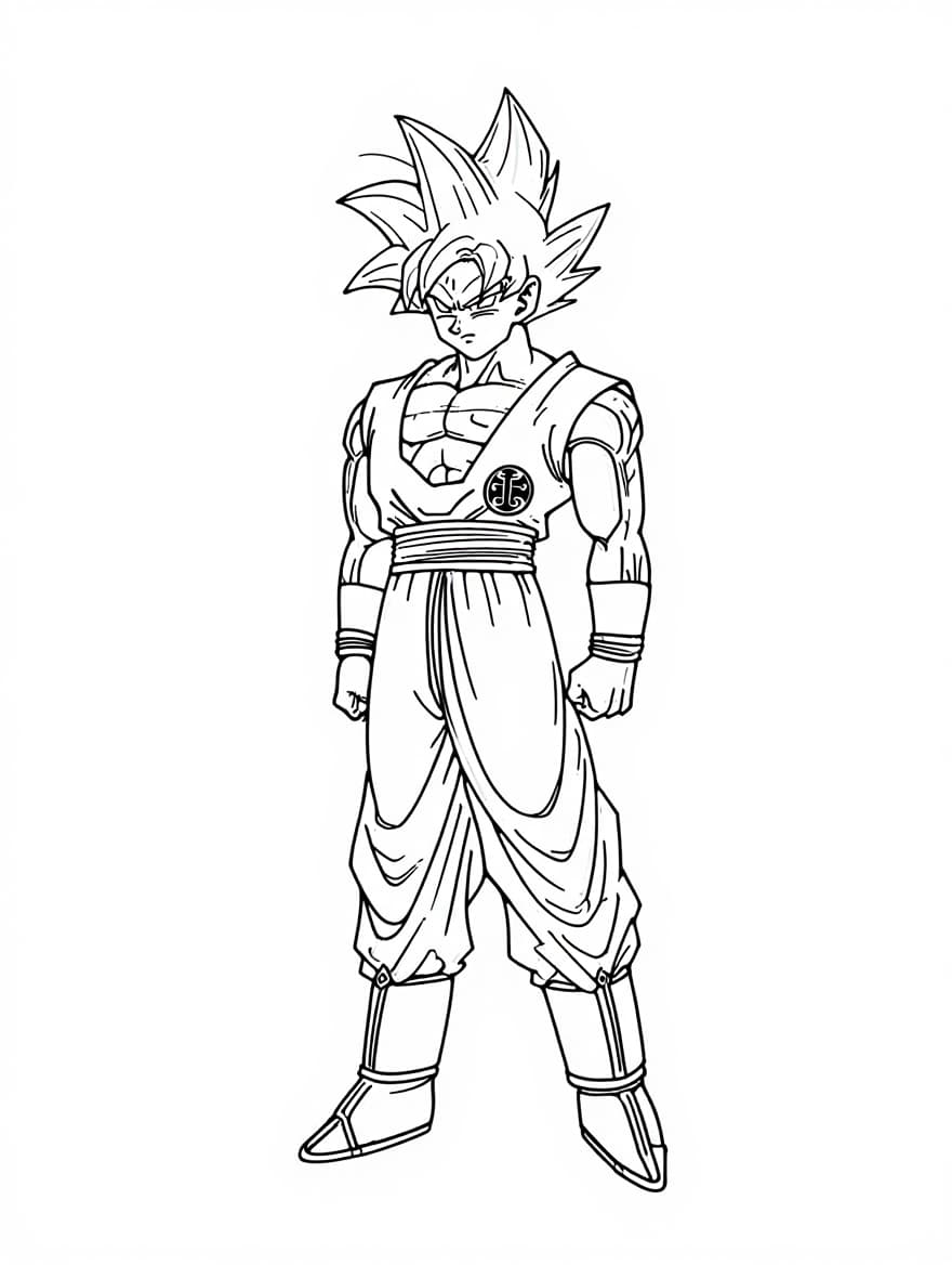 Mystical Goku With Ancient Armor Coloring Sheet
