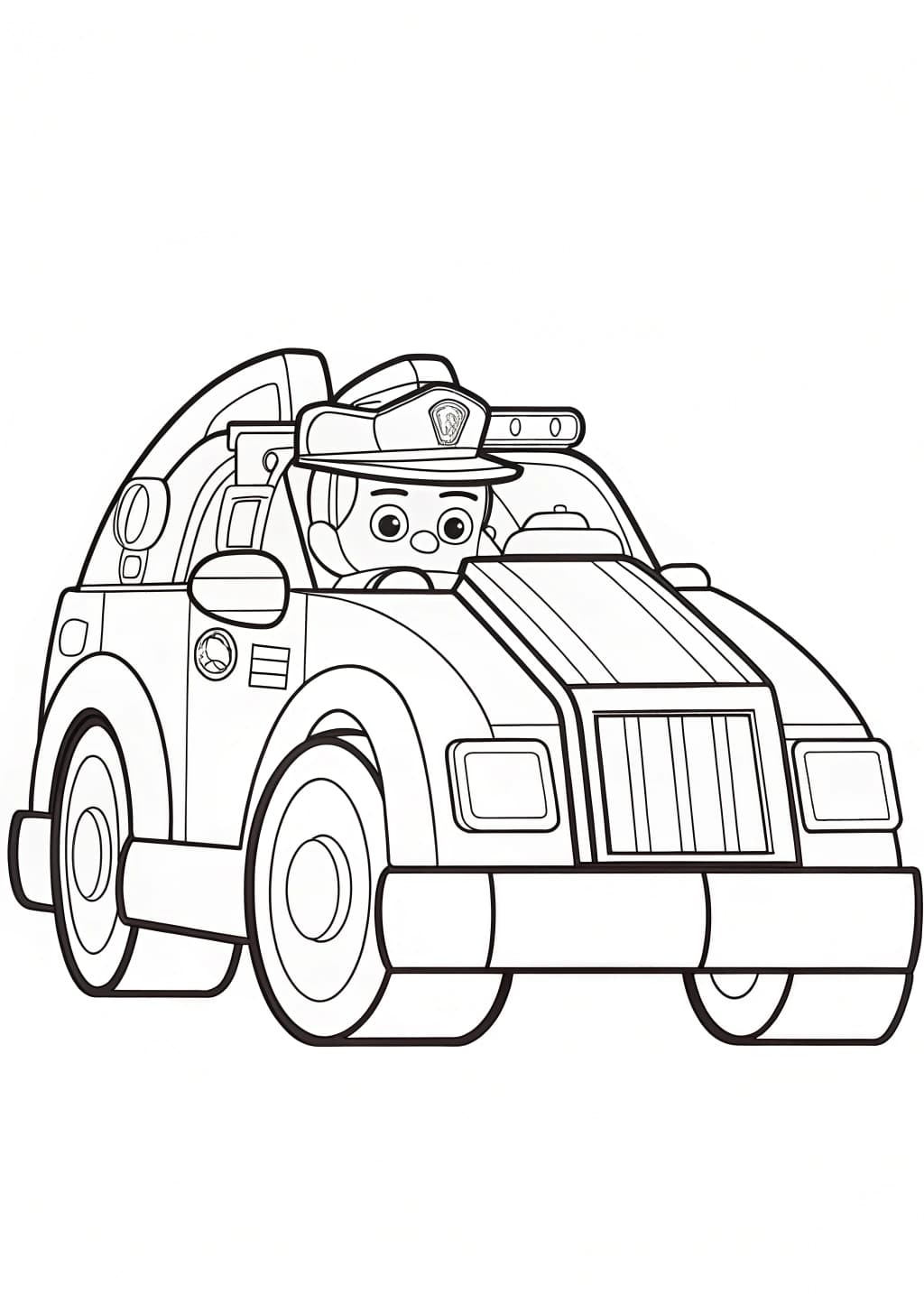 Paw Patrol Chase Police Car Coloring Page