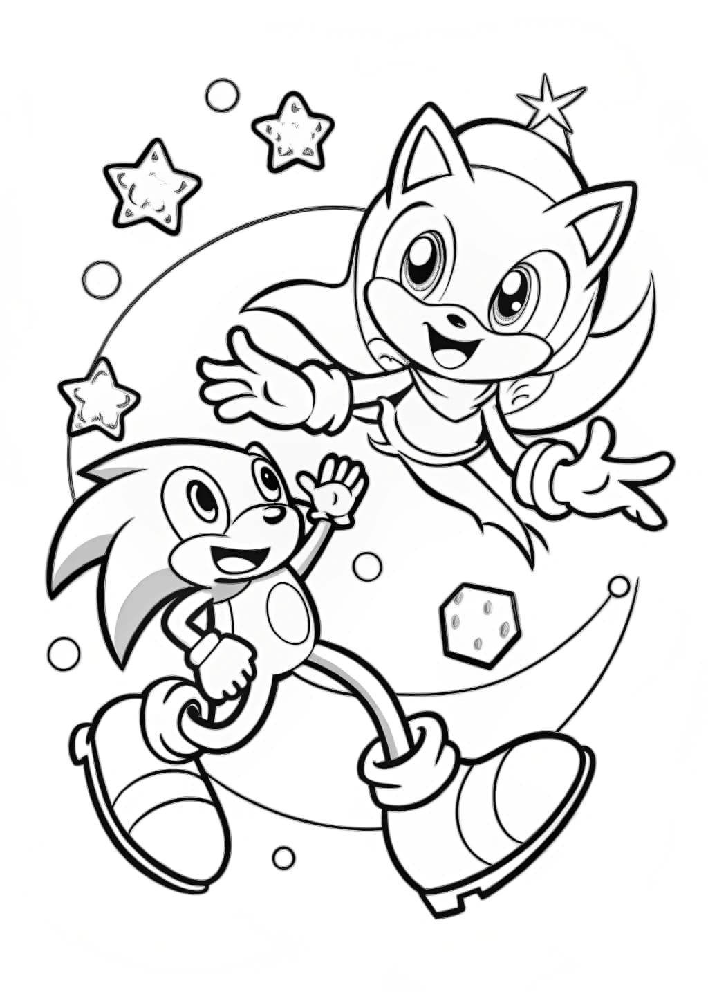 Playful Sonic And Cheese The Chao Coloring Page