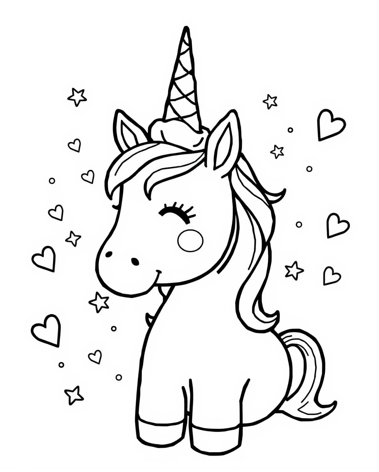 Printable Unicorn Ice Cream Cone Coloring Page
