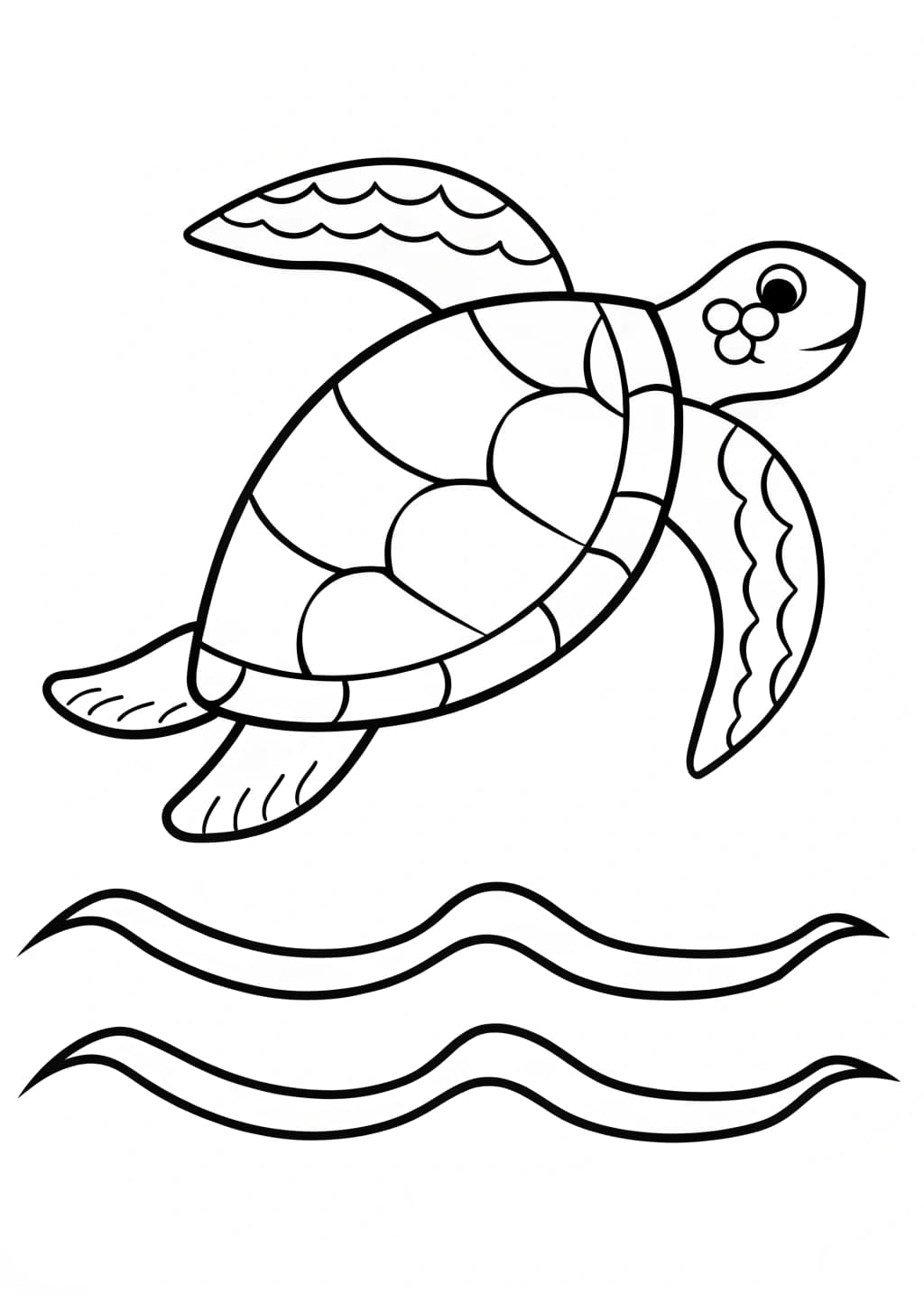 Realistic Baby Sea Turtle Coloring Page