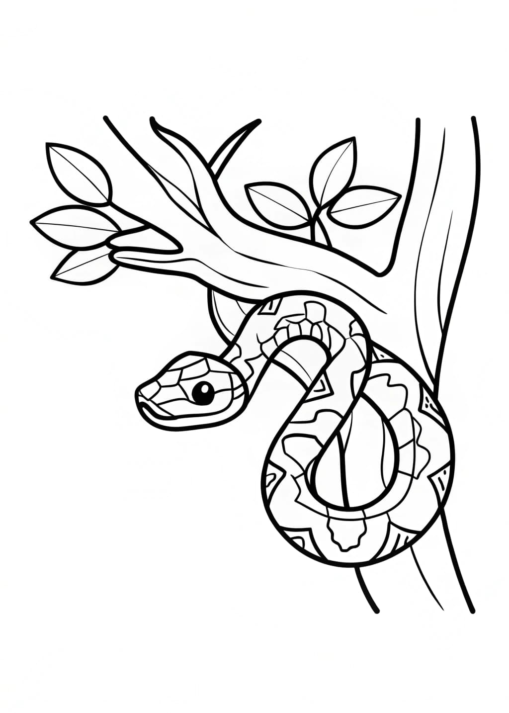 Realistic Snake Coloring Page For Adults