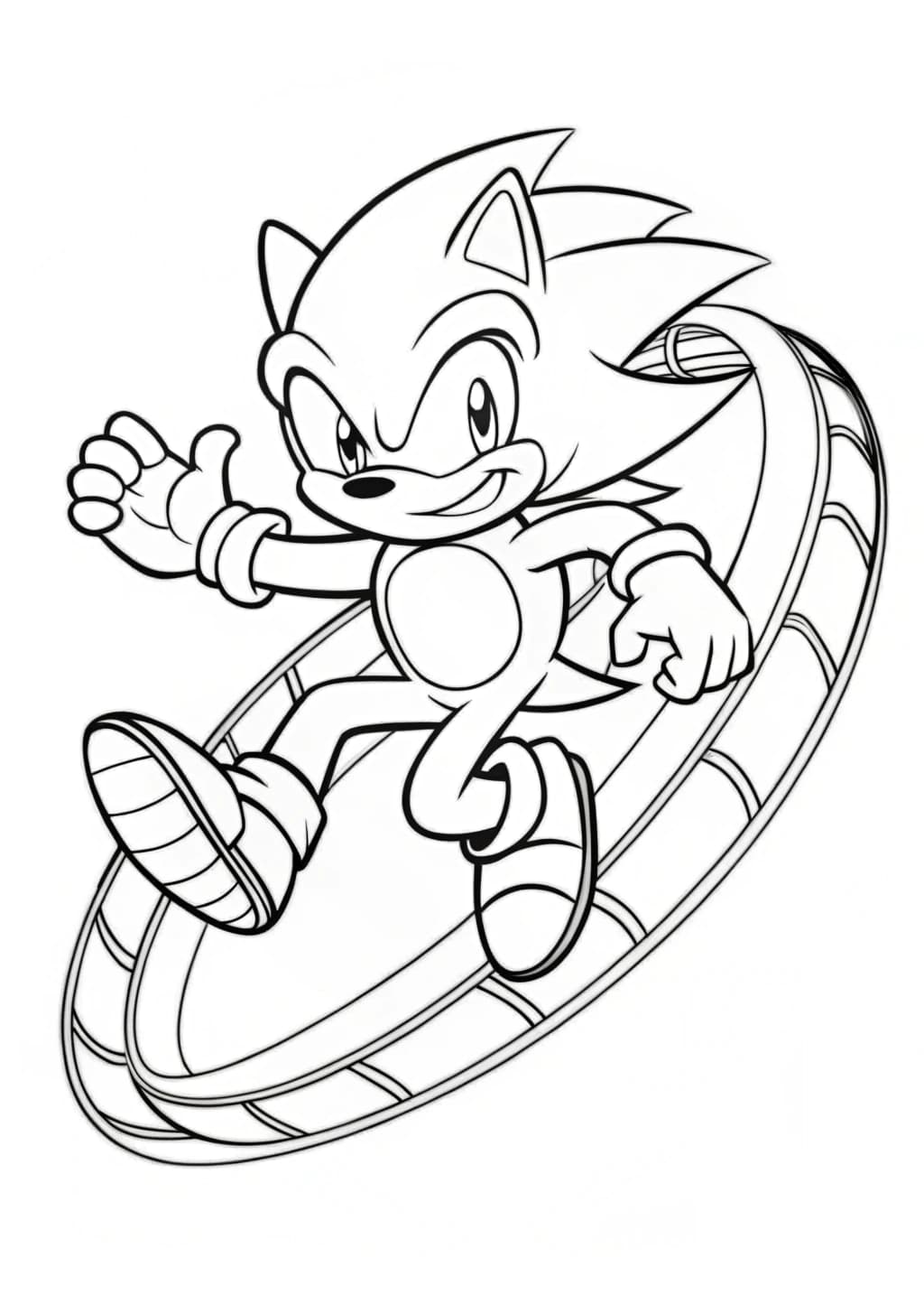 Relentless Sonic Pursuit Coloring Picture