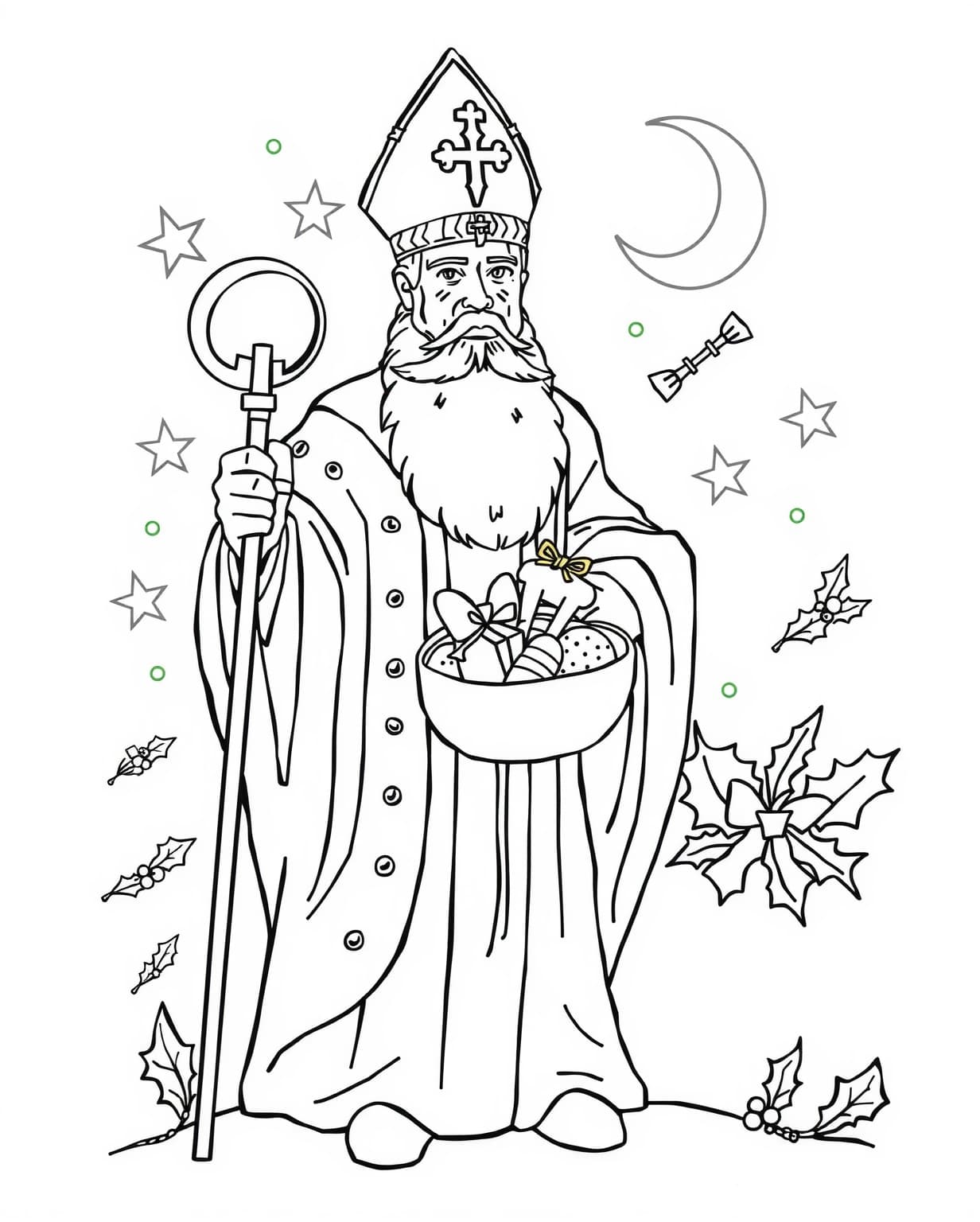 Saint Nicholas Coloring Page for a Festive Holiday