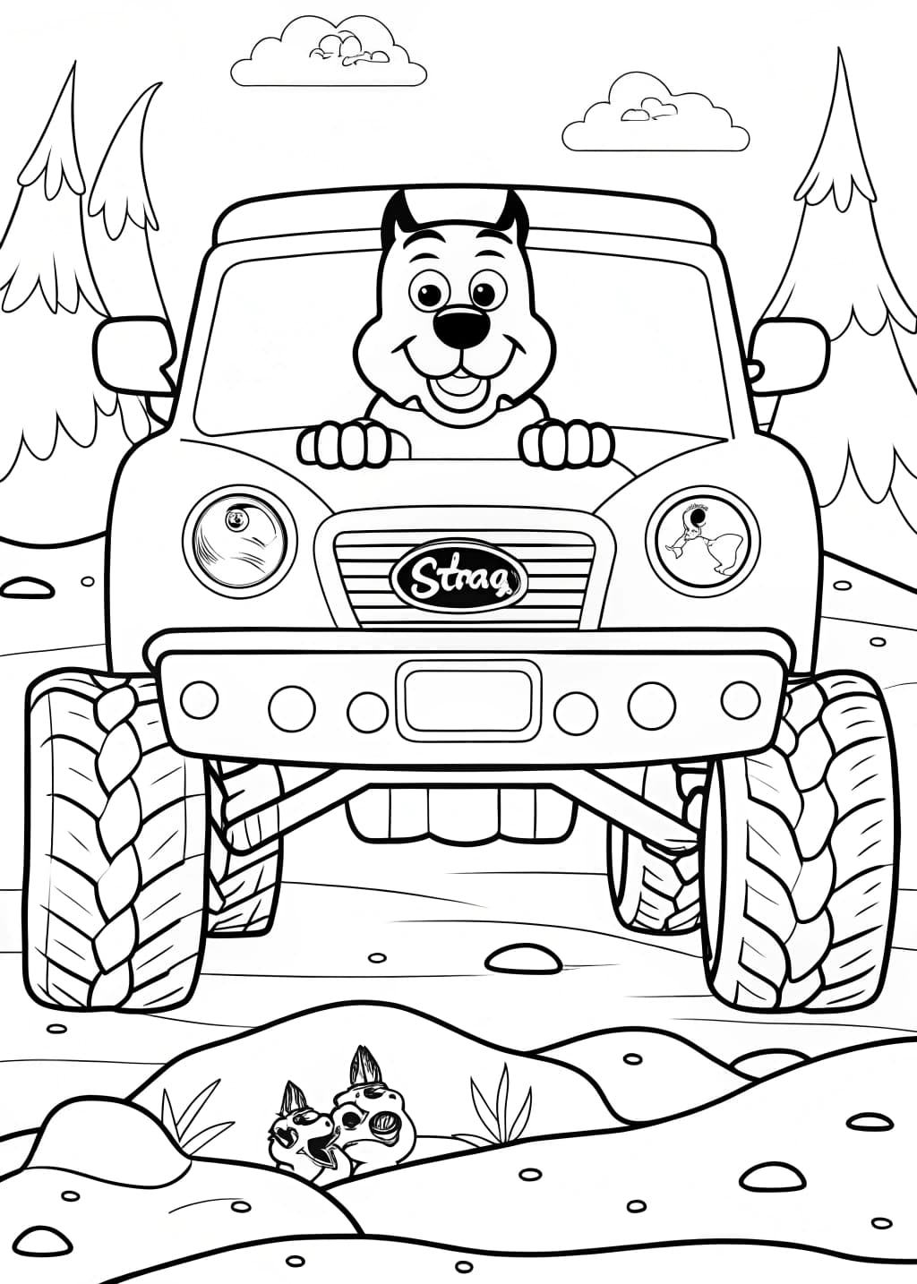 Scooby Doo Monster Truck Coloring Page