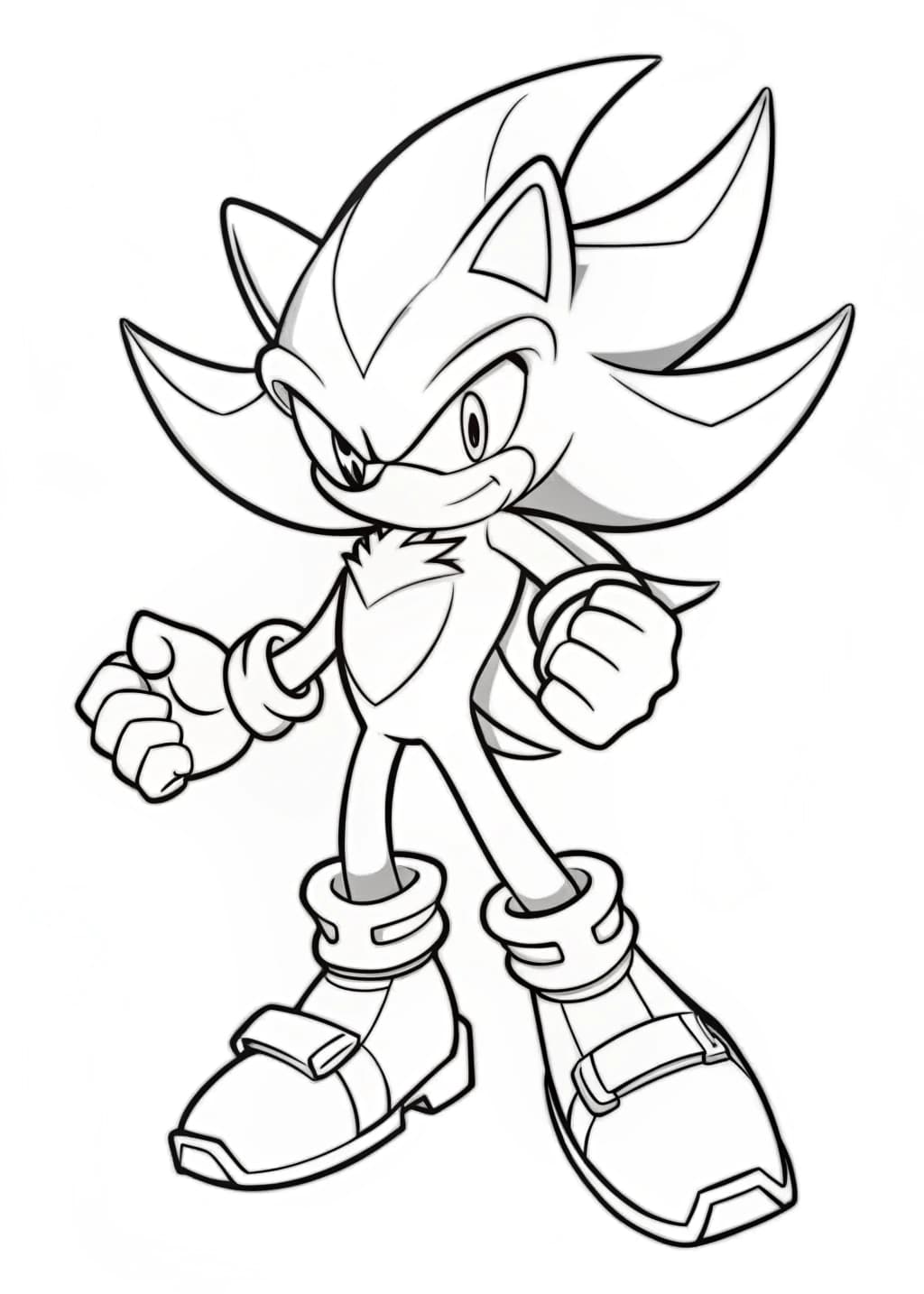 Shadow The Hedgehog From Sonic Coloring Page