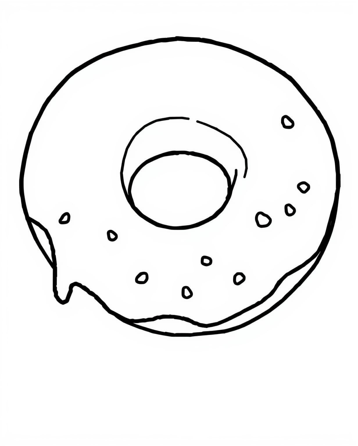 Simple Donut Coloring Page for All Ages