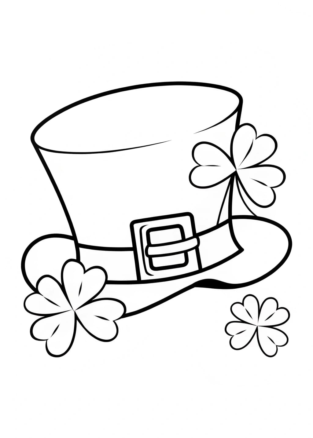 Simple Leprechaun Hat With A Buckle Coloring Page