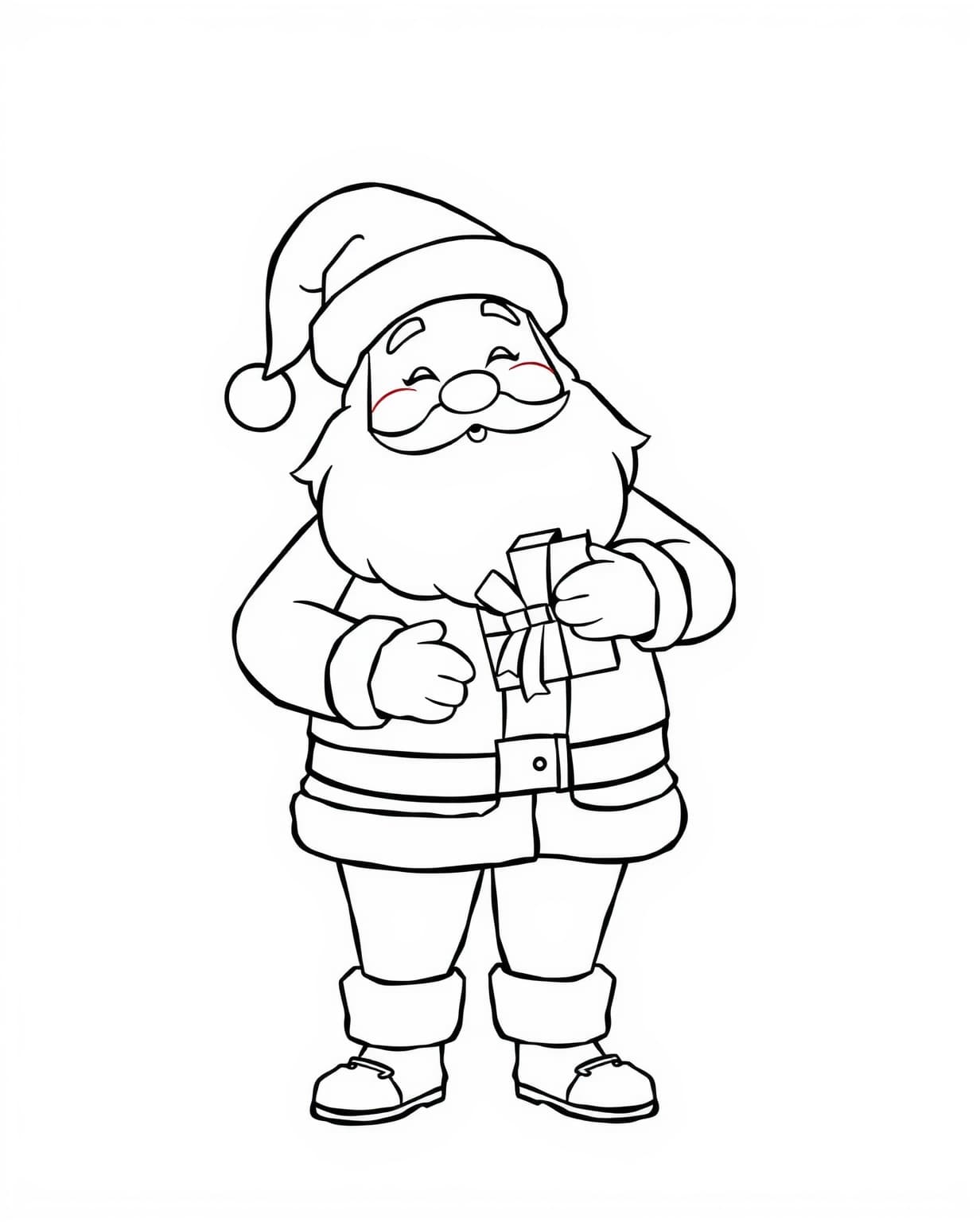 Simple Santa Coloring Page for Easy Fun