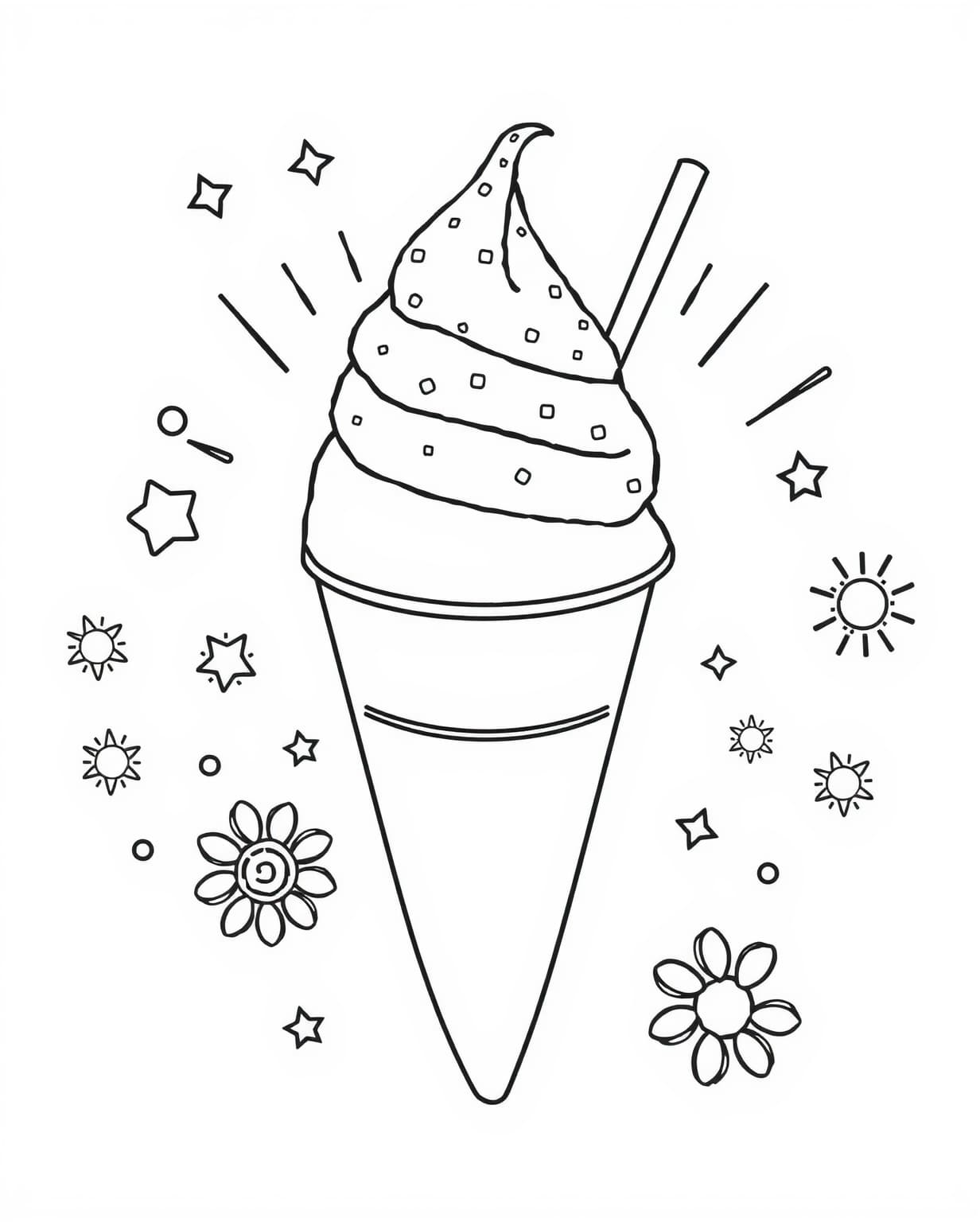 Snow Cone Coloring Page for Creative Fun