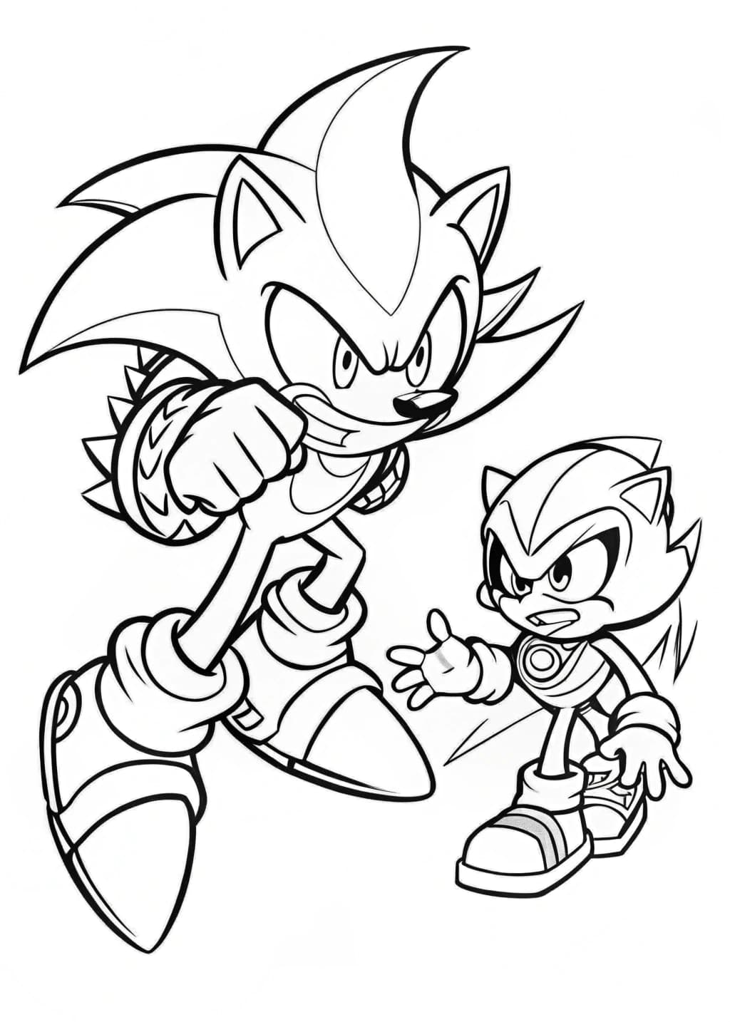Sonic And Black Doom Battle Coloring Page
