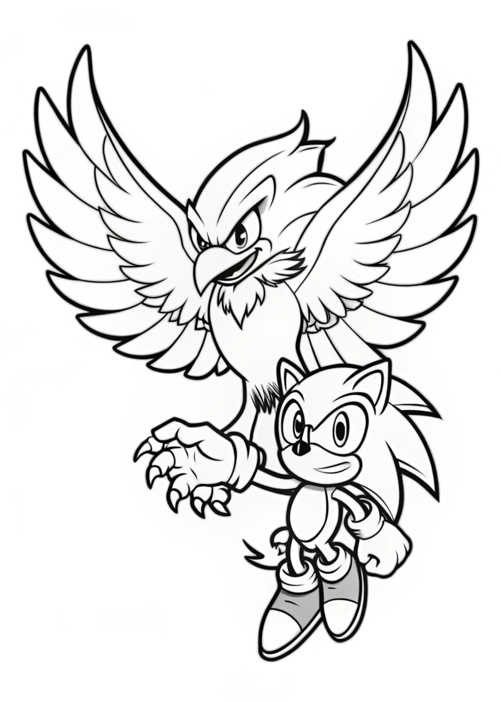 Sonic And Eagle Coloring Page Adventure
