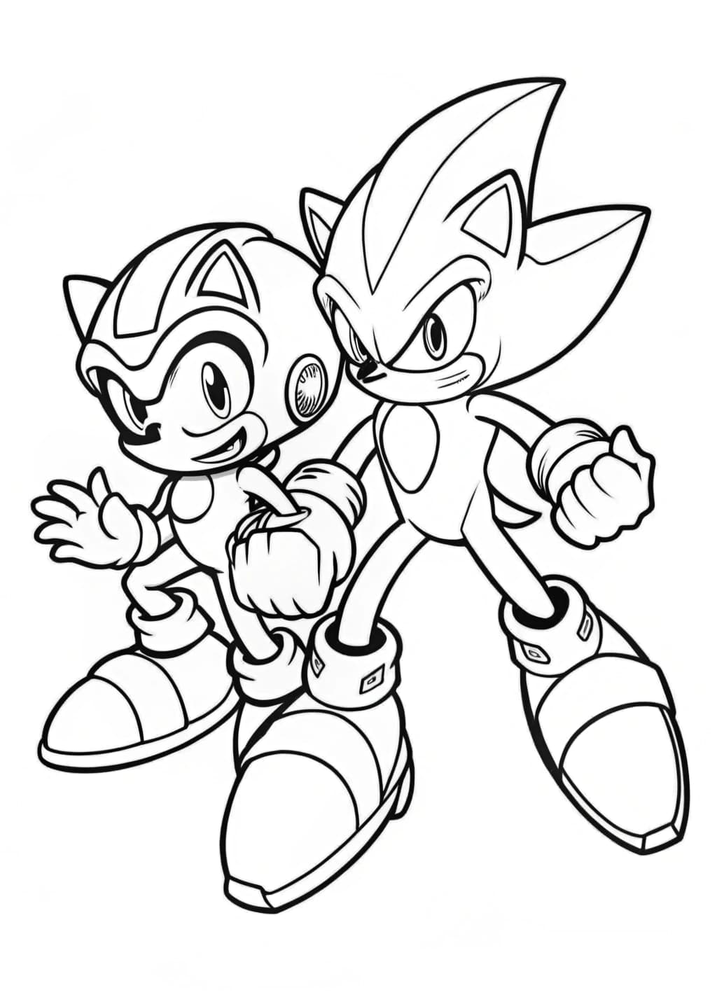Sonic And Mega Man Coloring Page To Print