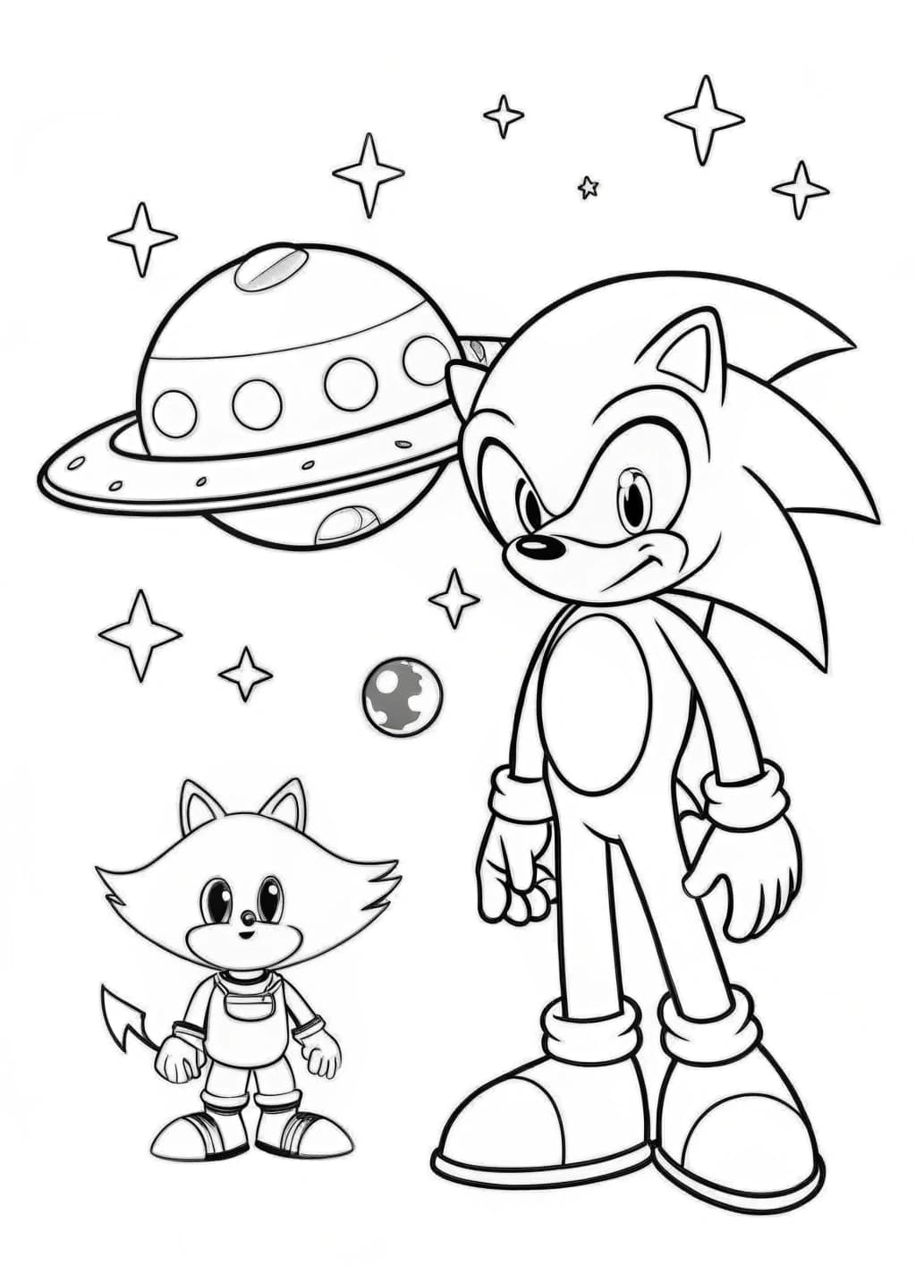 Sonic And The Alien Encounter Coloring Page