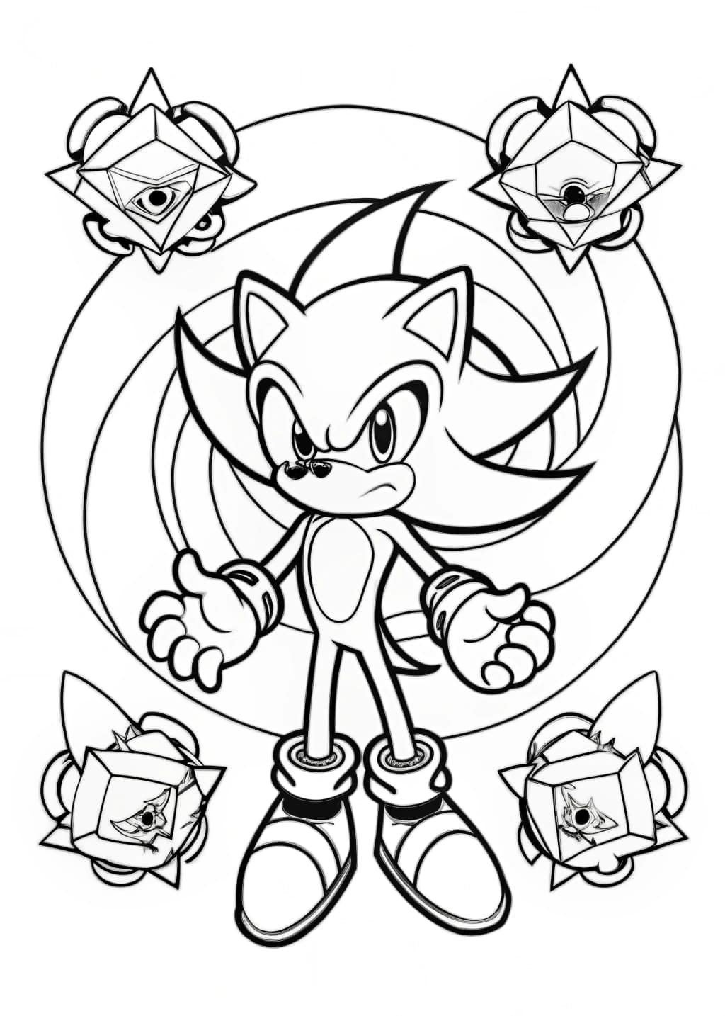 Sonic And The Chaos Force Coloring Picture