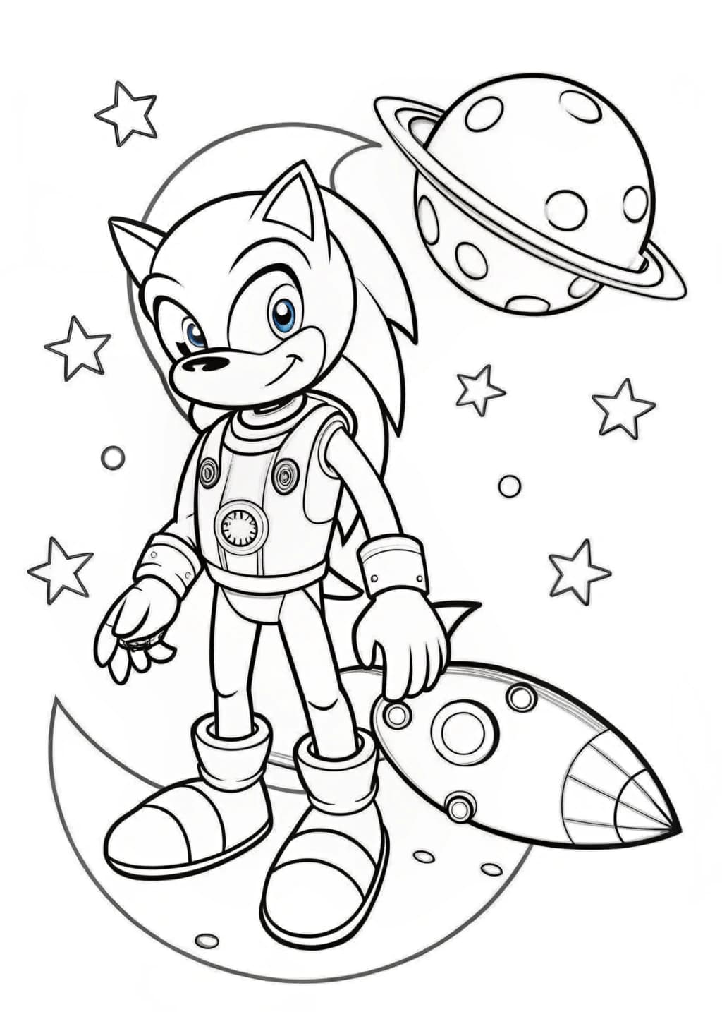 Sonic As An Astronaut Coloring Page Adventure