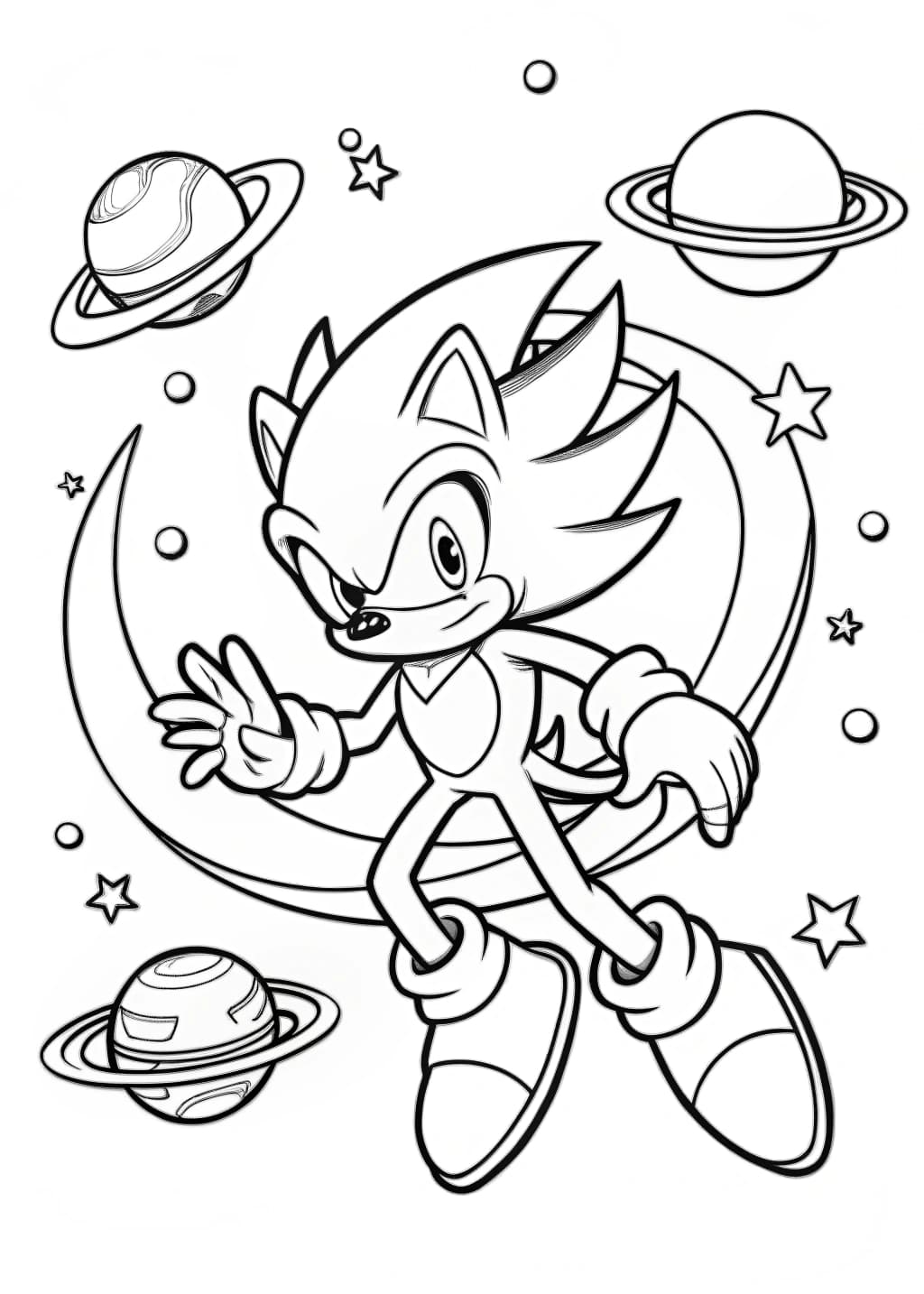 Sonic Defending the Universe Coloring Sheet