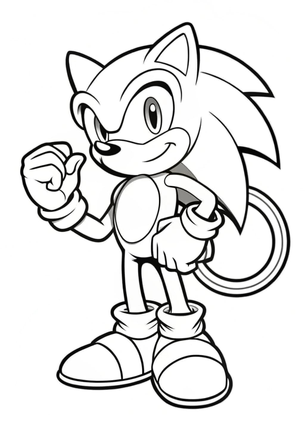 Sonic Holding A Single Ring Coloring Page