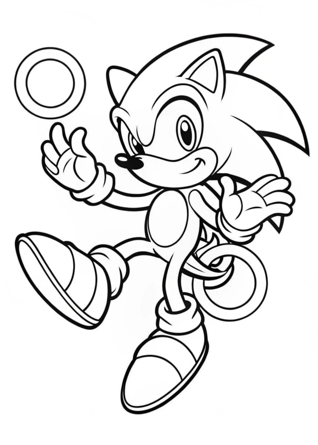 Sonic Juggling A Single Ring Coloring Page