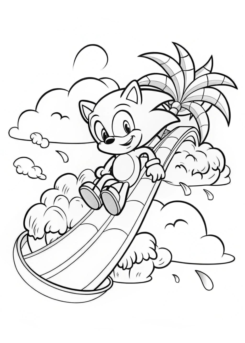 Sonic Water Slide Adventure Coloring Sheet