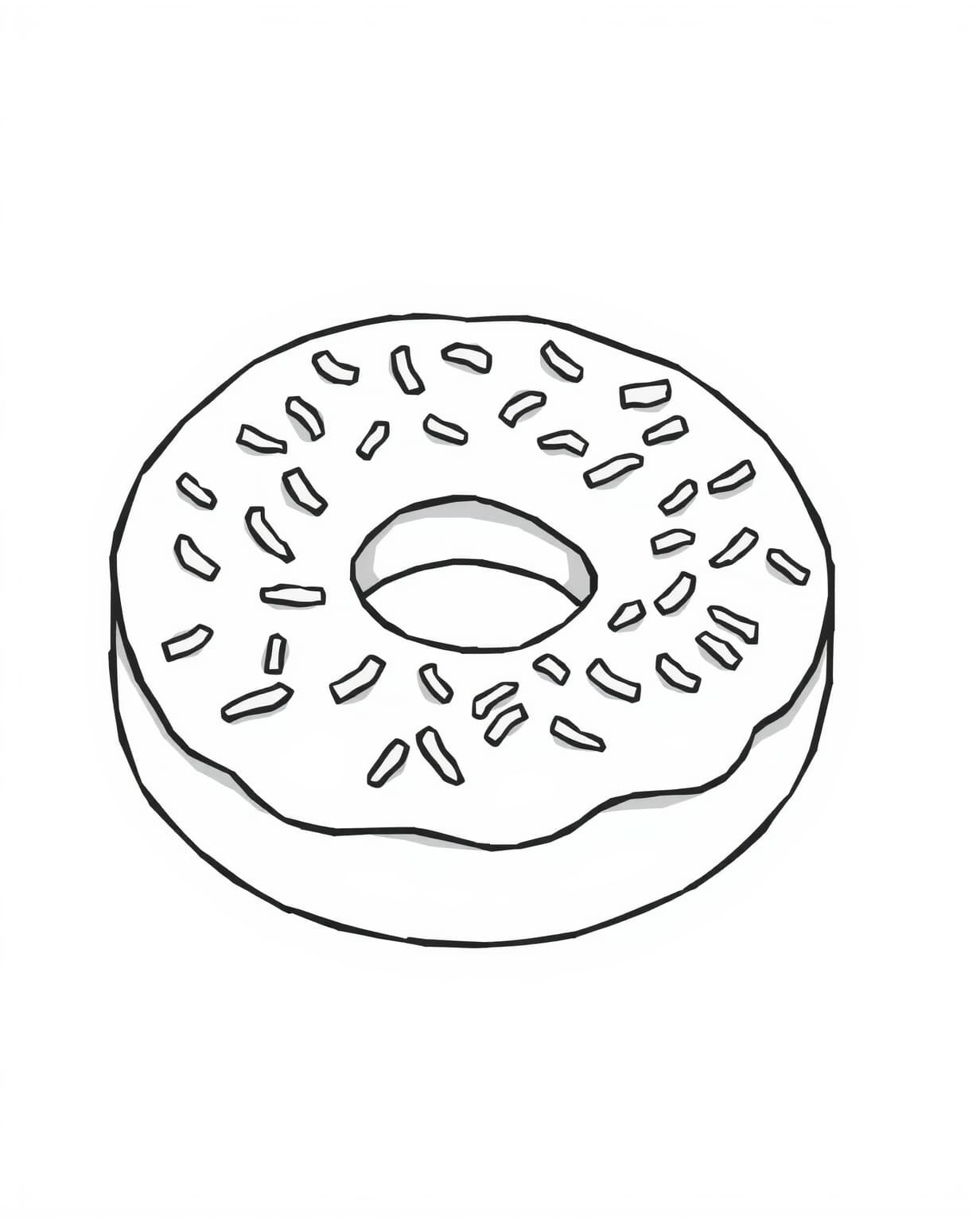 Sprinkle Donut Coloring Page for Fun Coloring Time