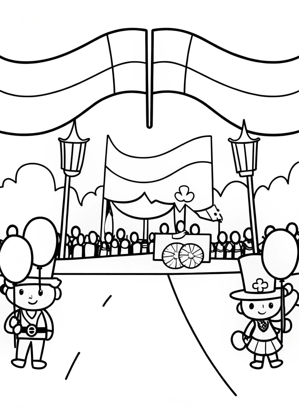 St. Patrick’s Day Parade Scene Coloring Page
