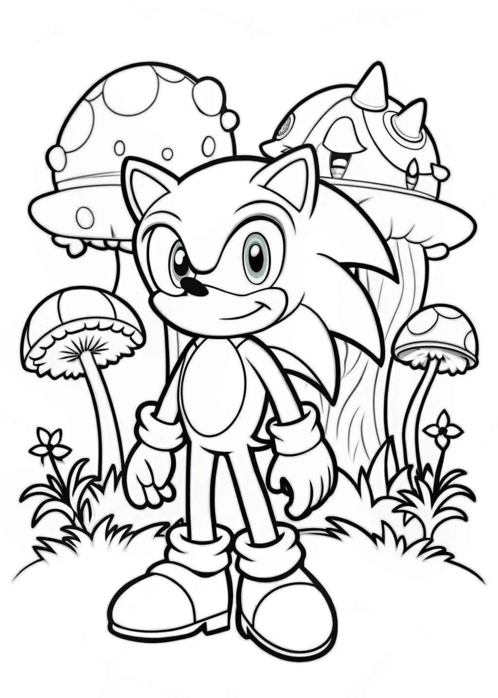 Stylish Sonic And The Enchanted Forest Coloring Sheet