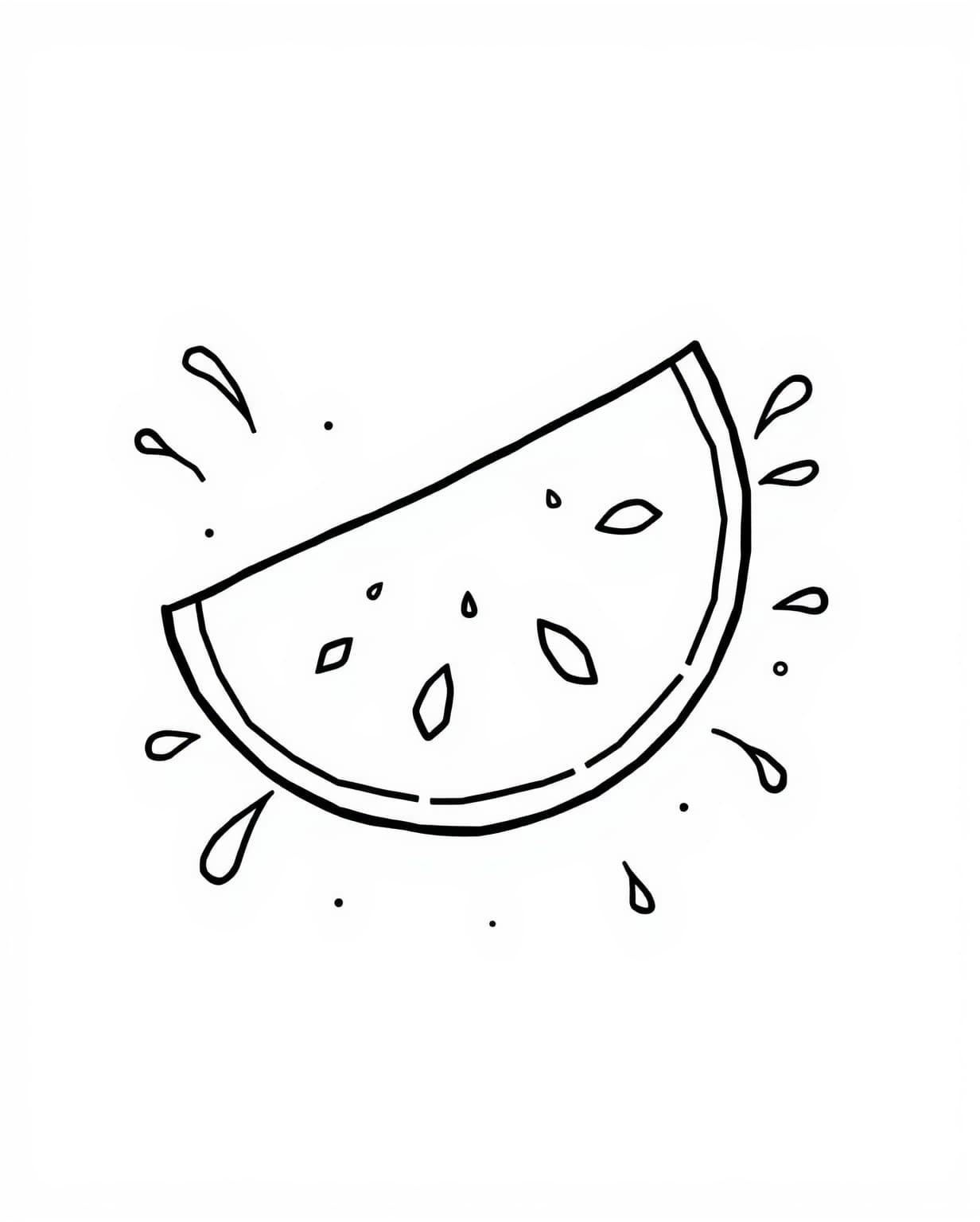 Whimsical Watermelon Slice Coloring Page